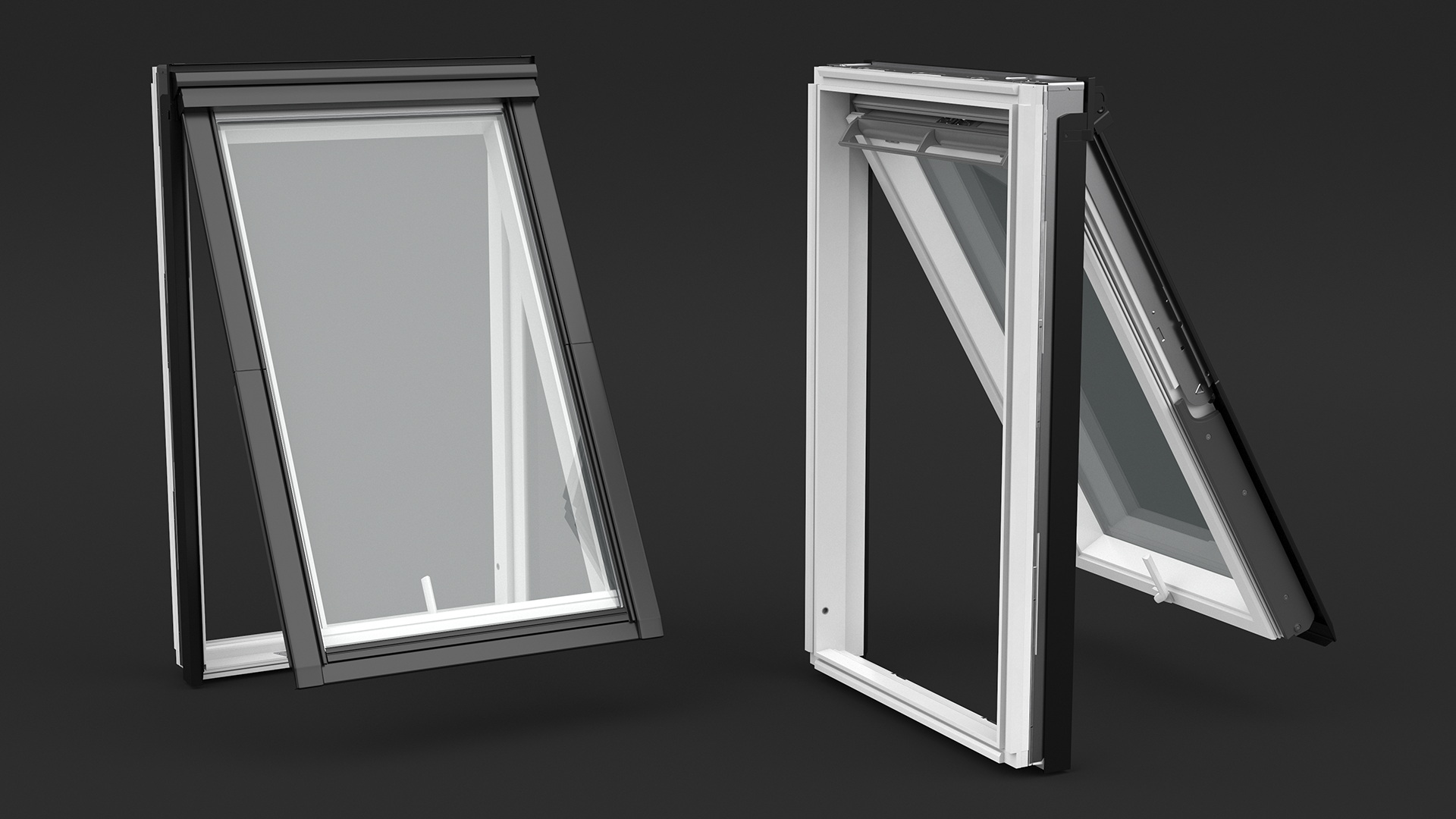 3D Roof Window 118 x 188 cm Rigged