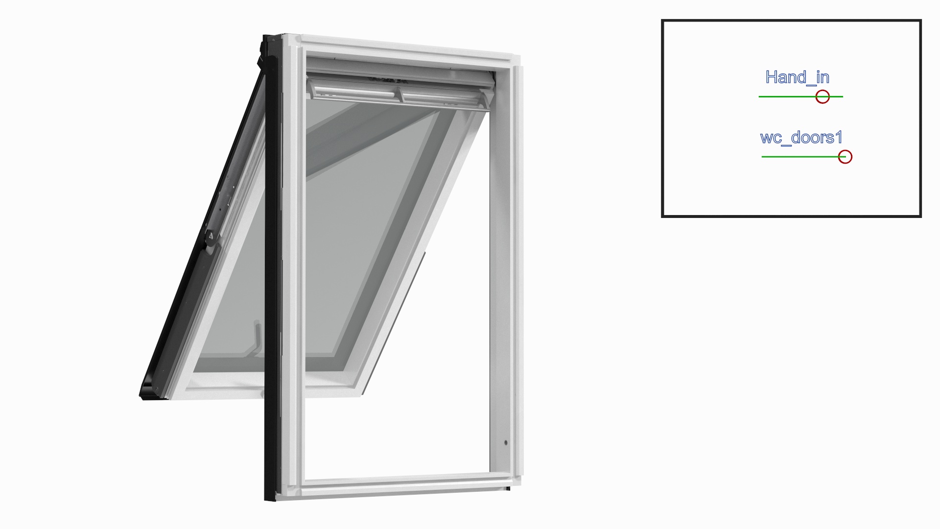 3D Roof Window 118 x 188 cm Rigged