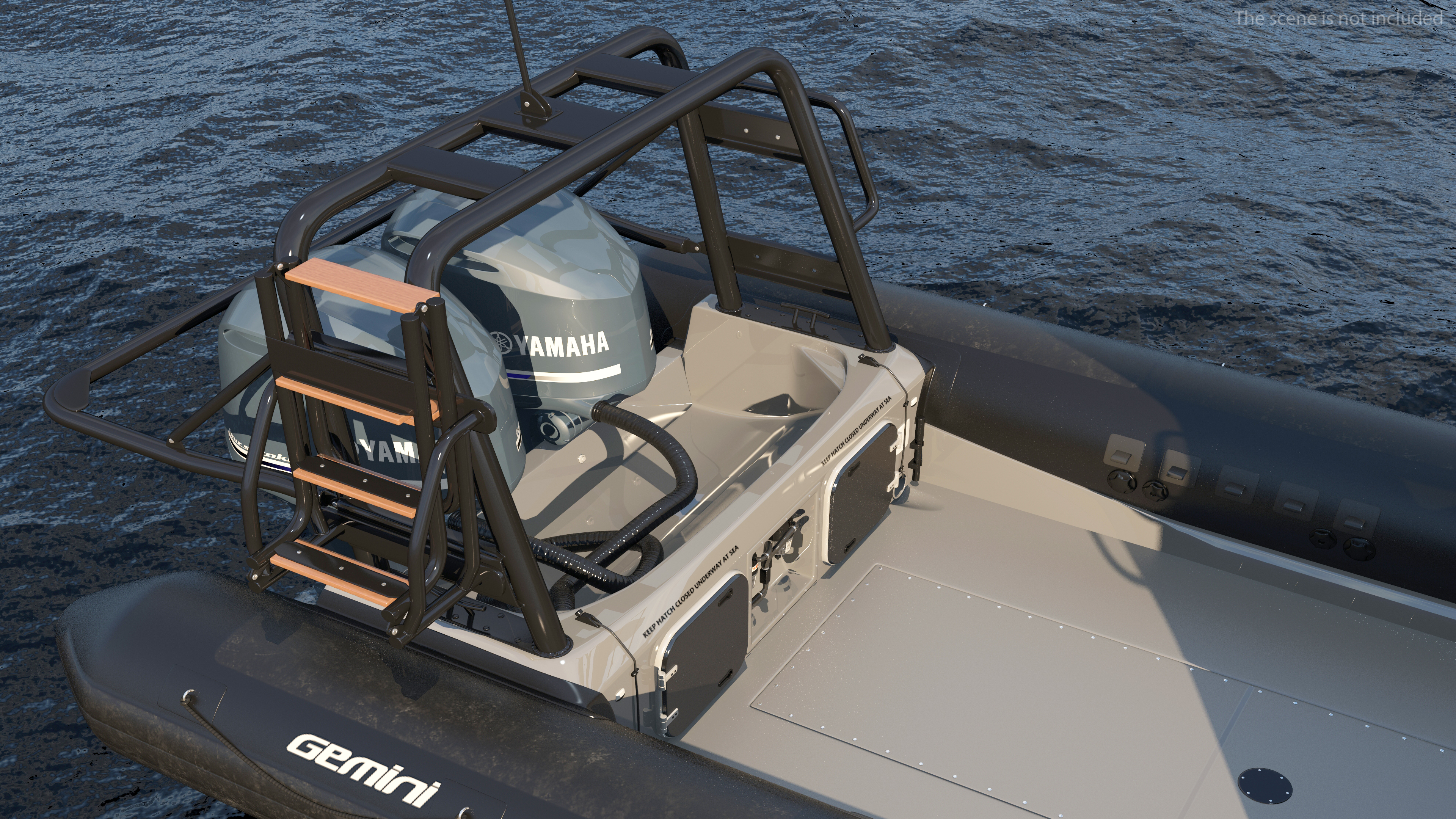Military Twin-Engine Boat Waverider 1060 GRP 3D model