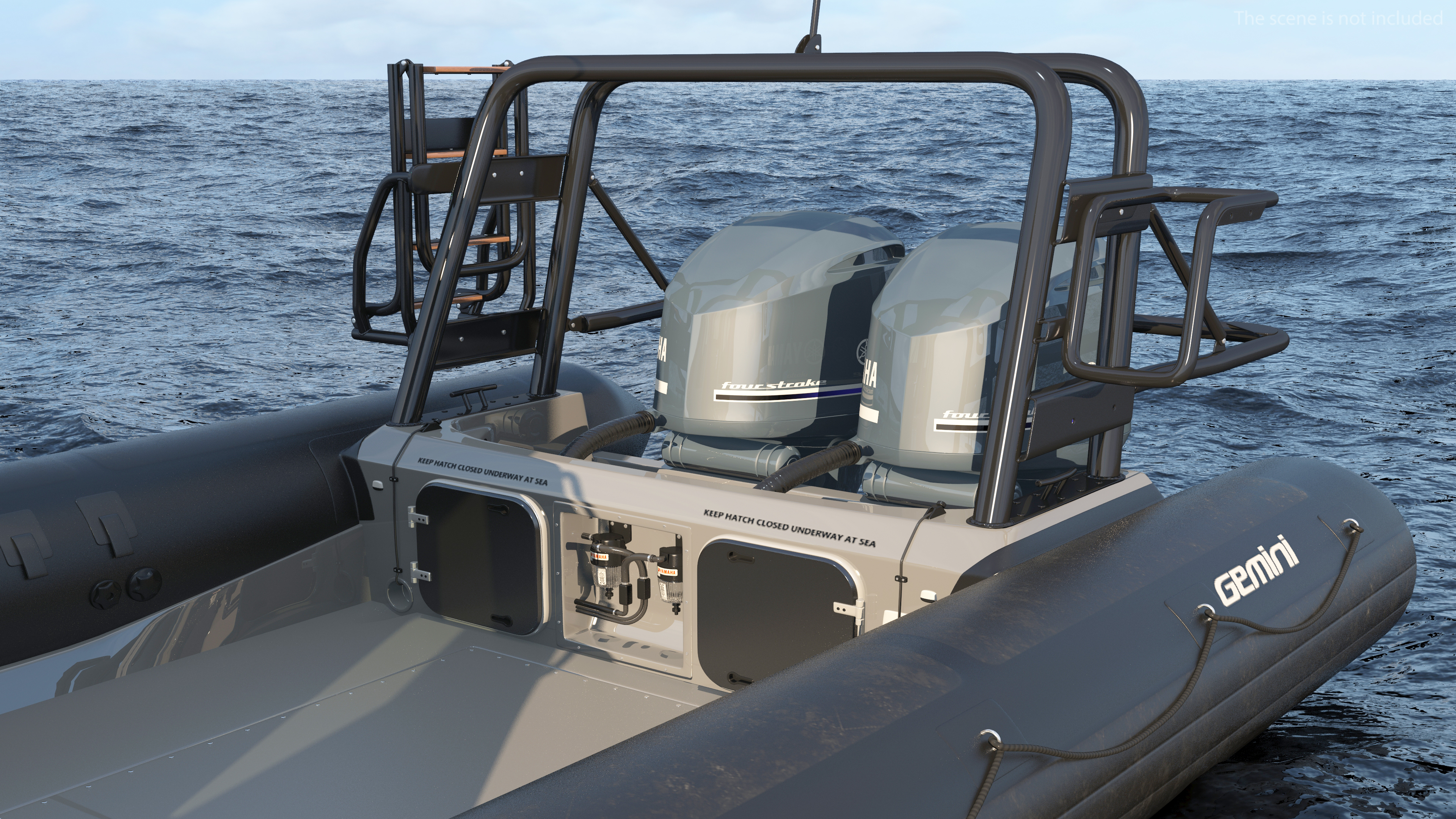 Military Twin-Engine Boat Waverider 1060 GRP 3D model