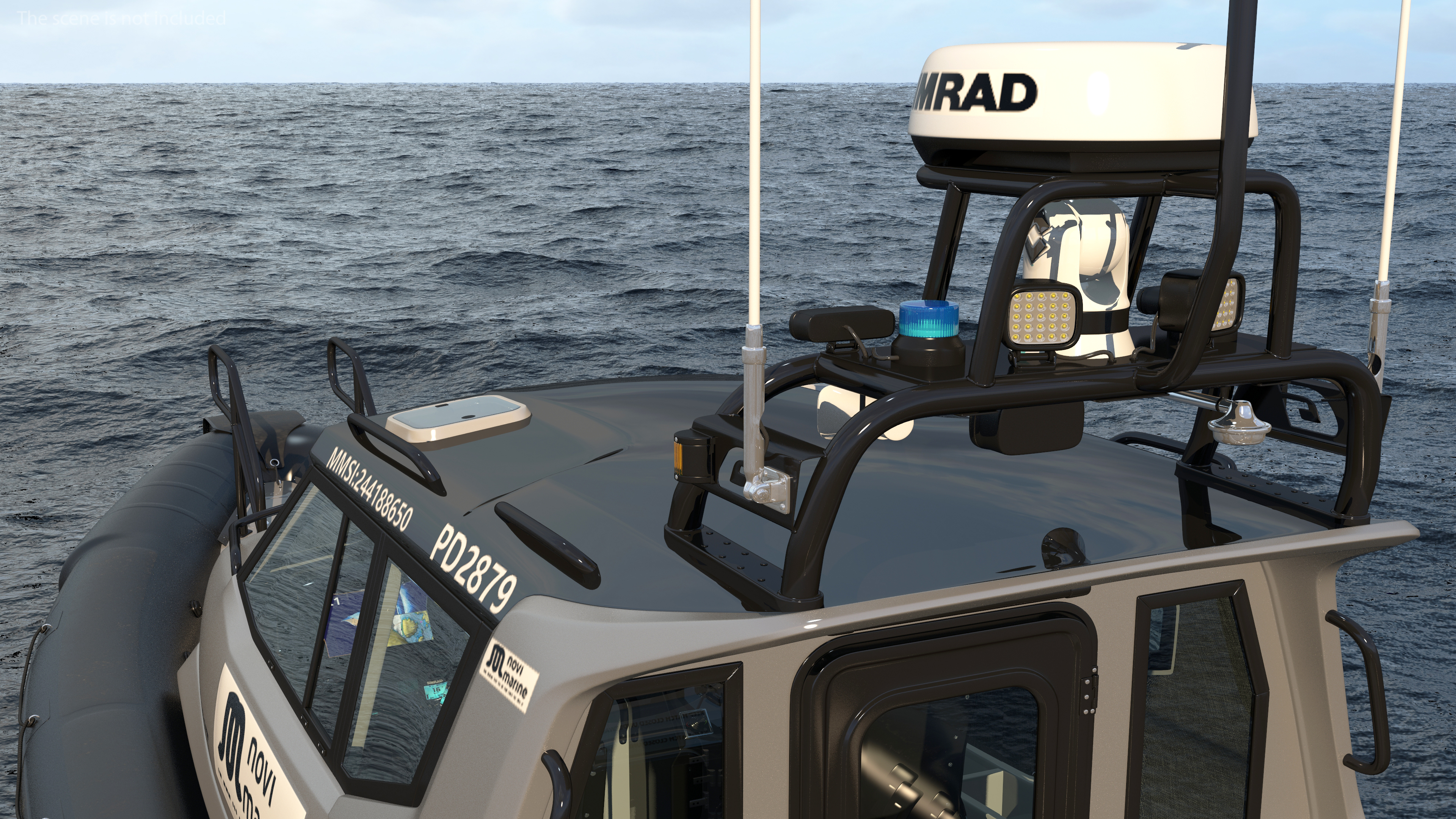 Military Twin-Engine Boat Waverider 1060 GRP 3D model