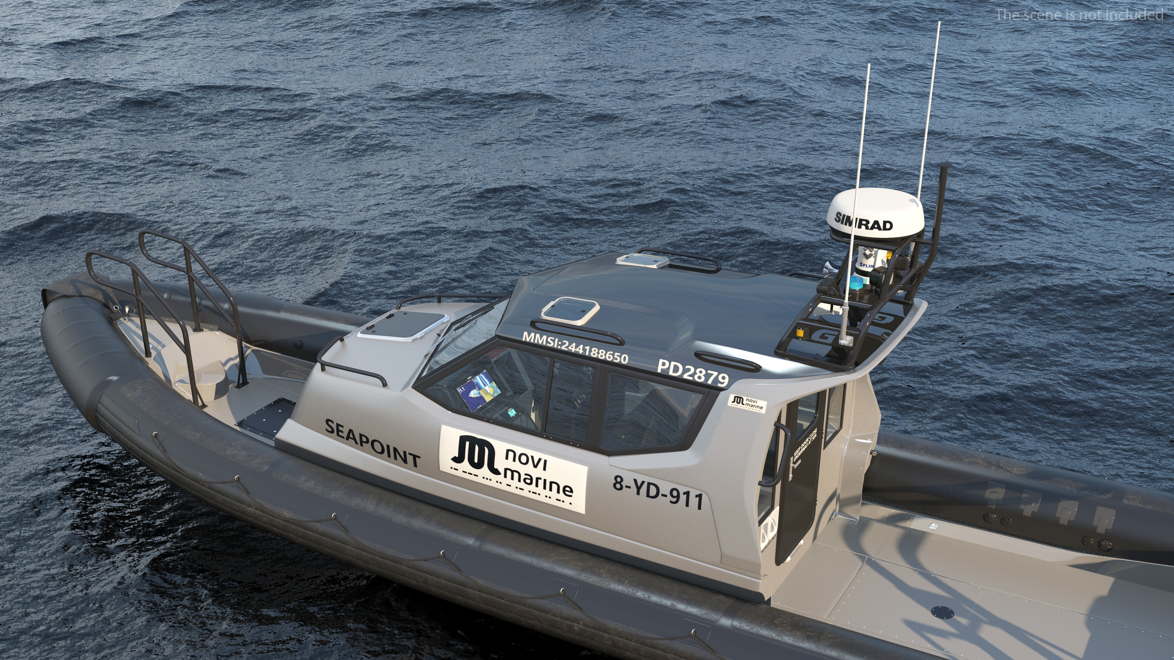 Military Twin-Engine Boat Waverider 1060 GRP 3D model