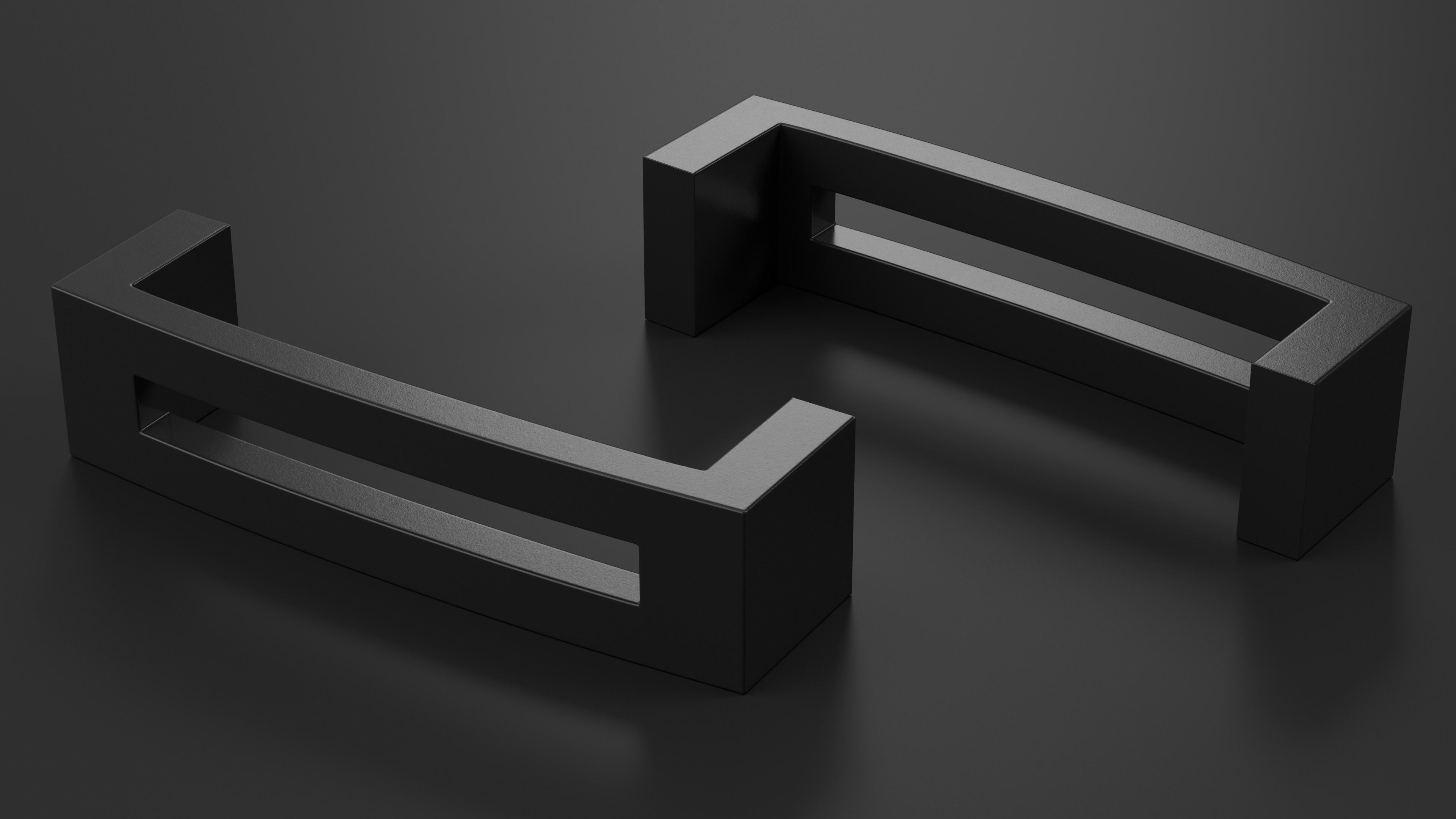 3D Kitchen Cabinet Handle Flat Black model