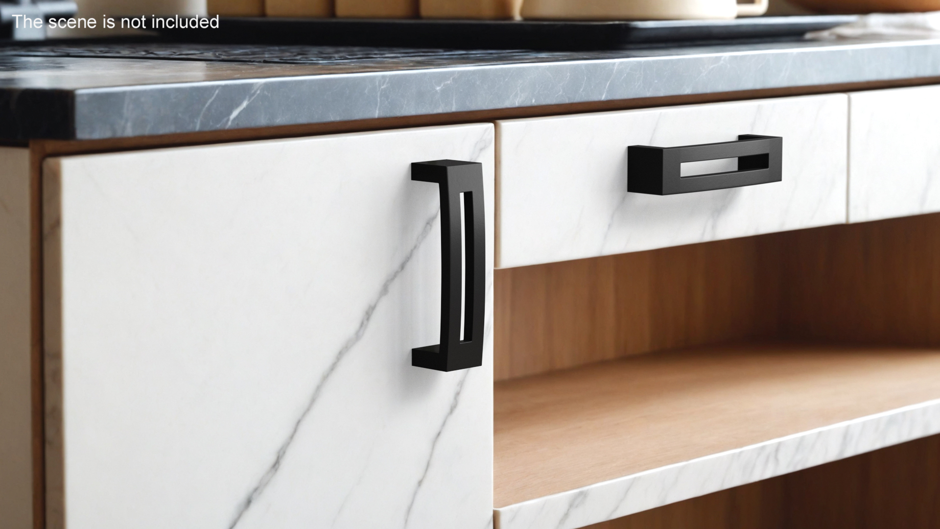 3D Kitchen Cabinet Handle Flat Black model