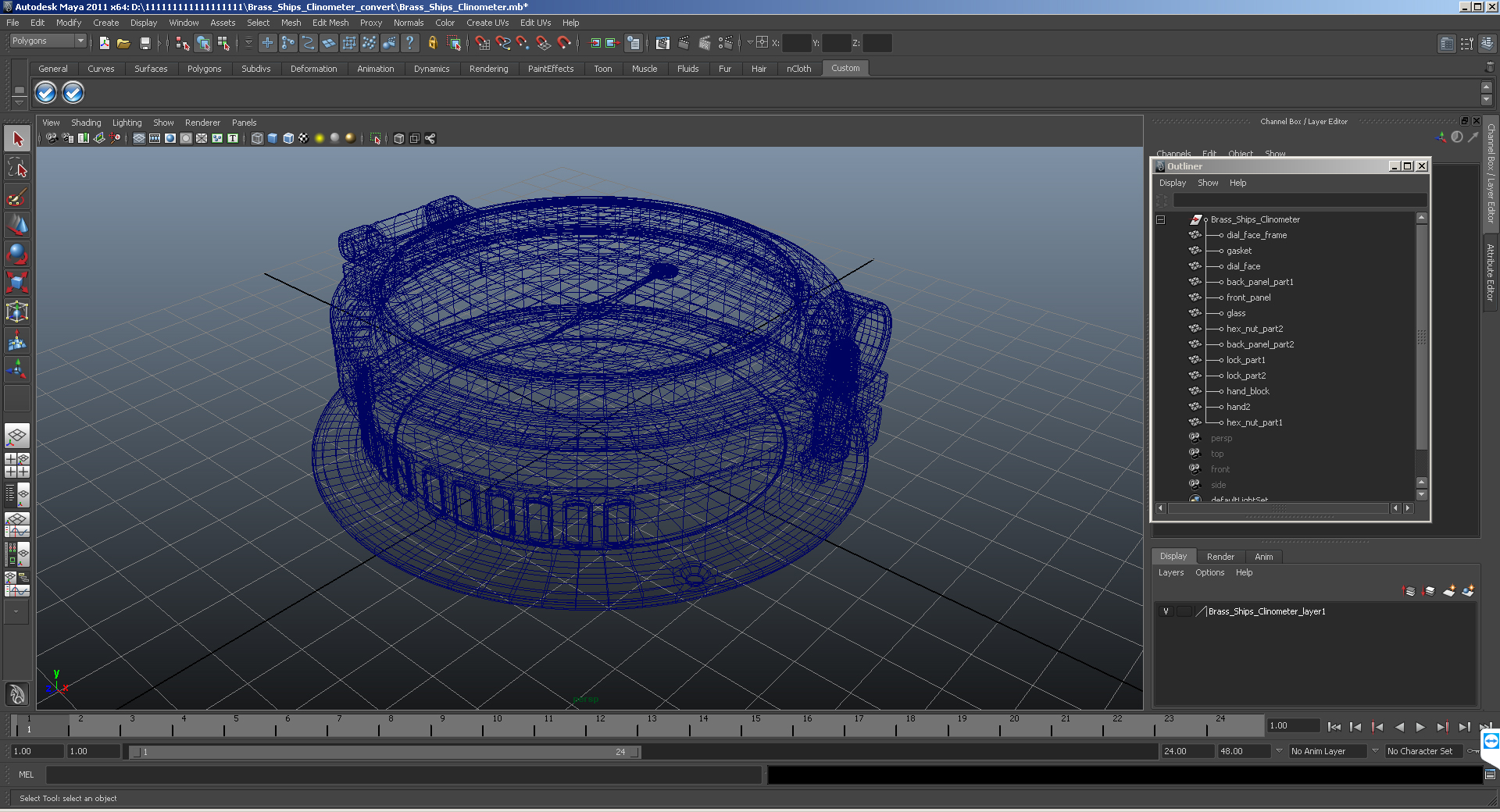 3D model Brass Ship Barometer