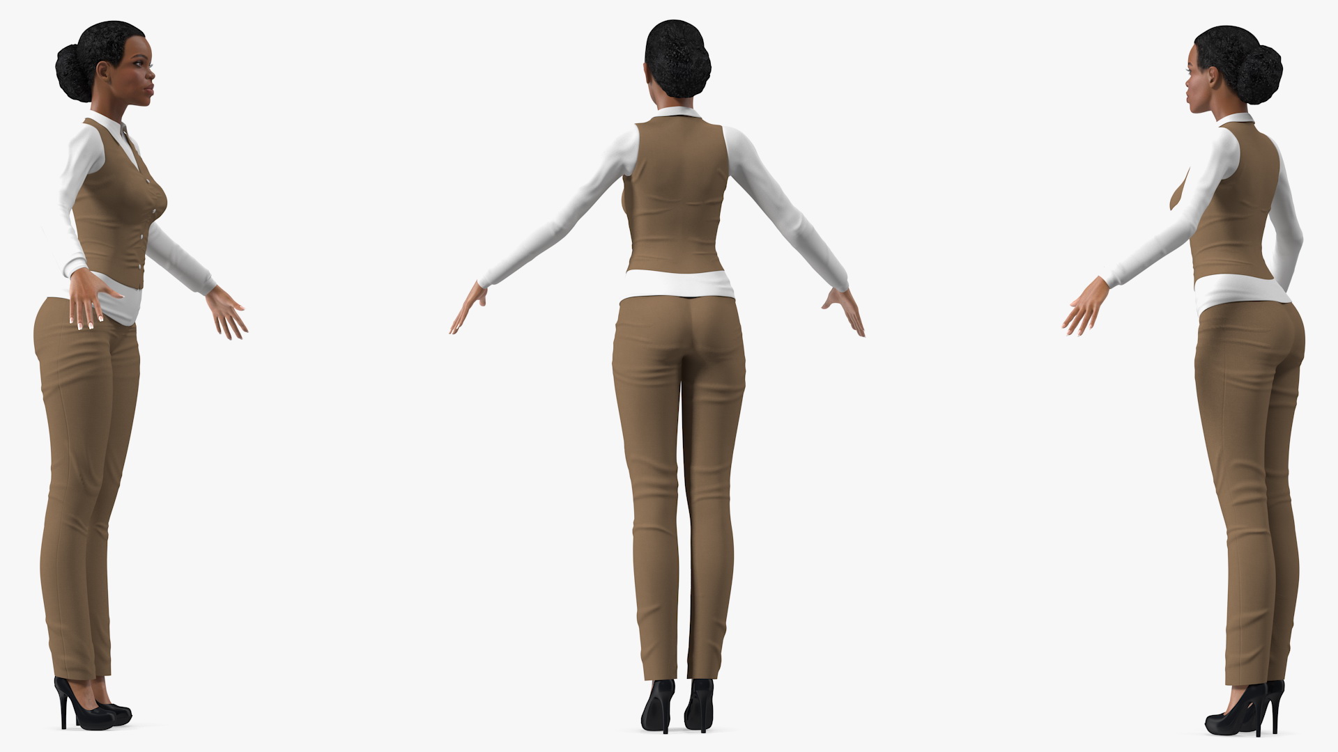 3D Light Skin Business Style Woman Rigged model