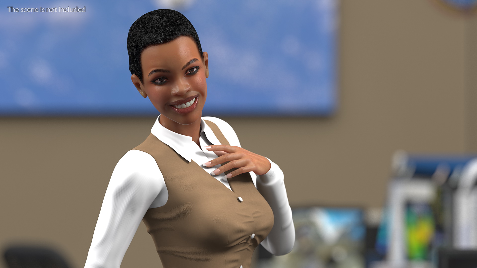 3D Light Skin Business Style Woman Rigged model