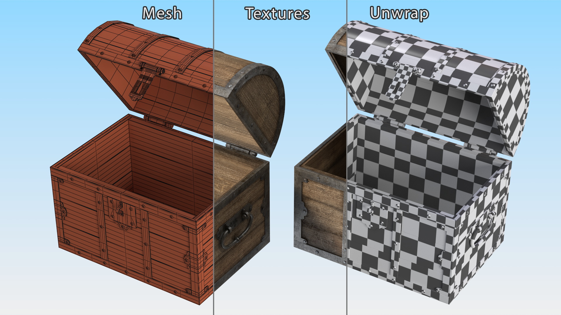 3D model Antique Wooden Chest