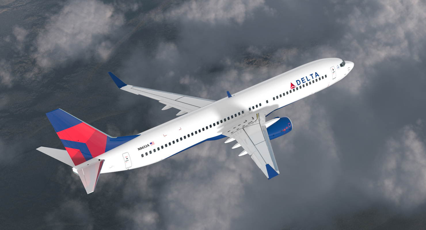 Boeing 737 900 Delta Air Lines Rigged 3D
