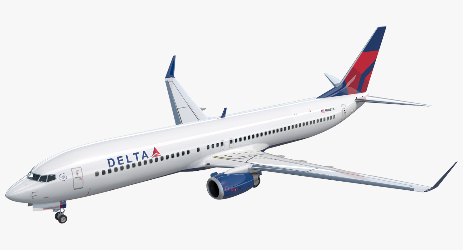 Boeing 737 900 Delta Air Lines Rigged 3D