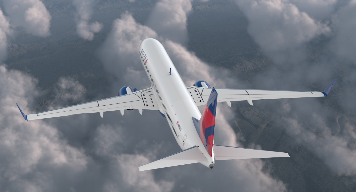 Boeing 737 900 Delta Air Lines Rigged 3D