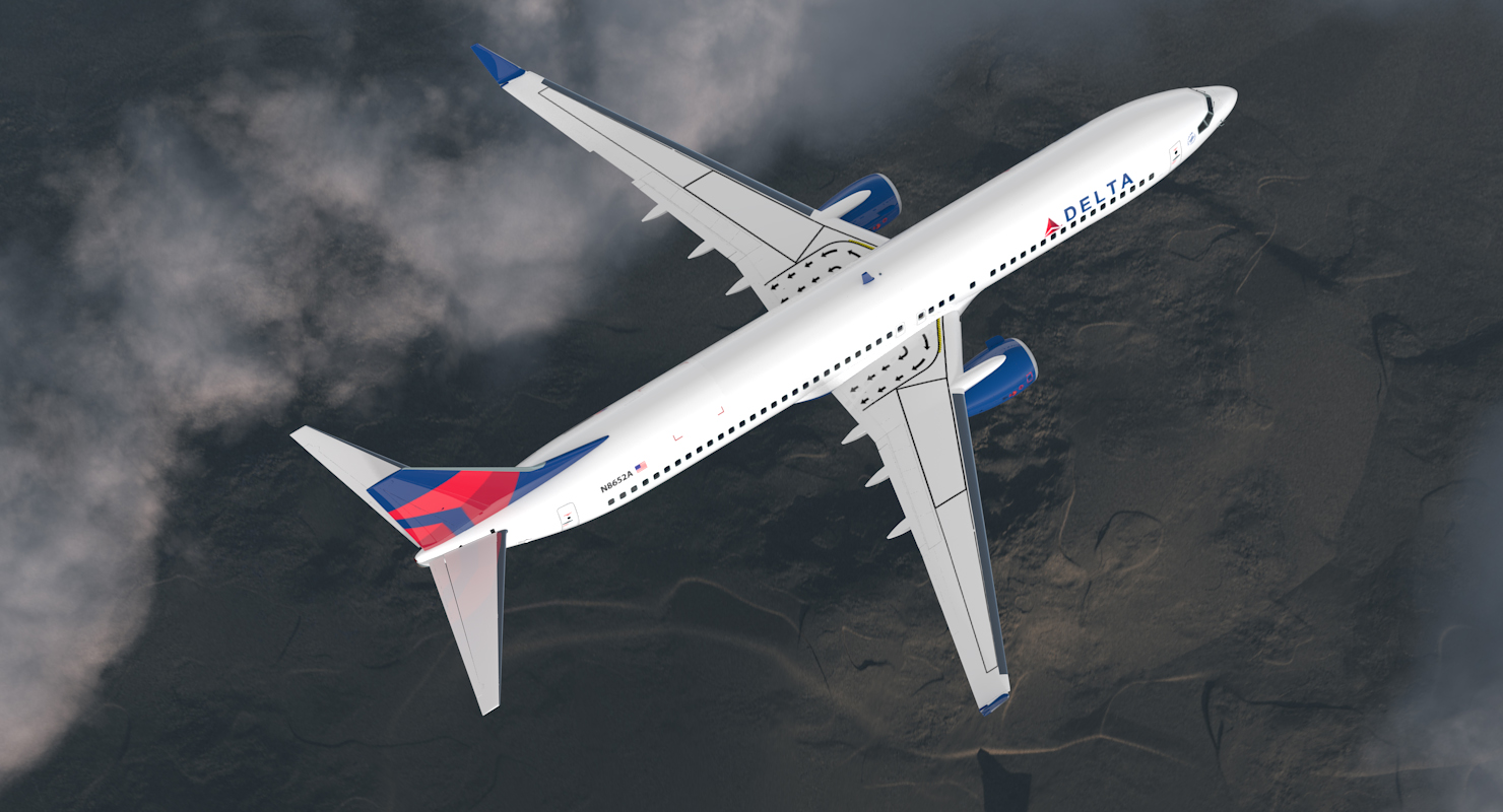 Boeing 737 900 Delta Air Lines Rigged 3D