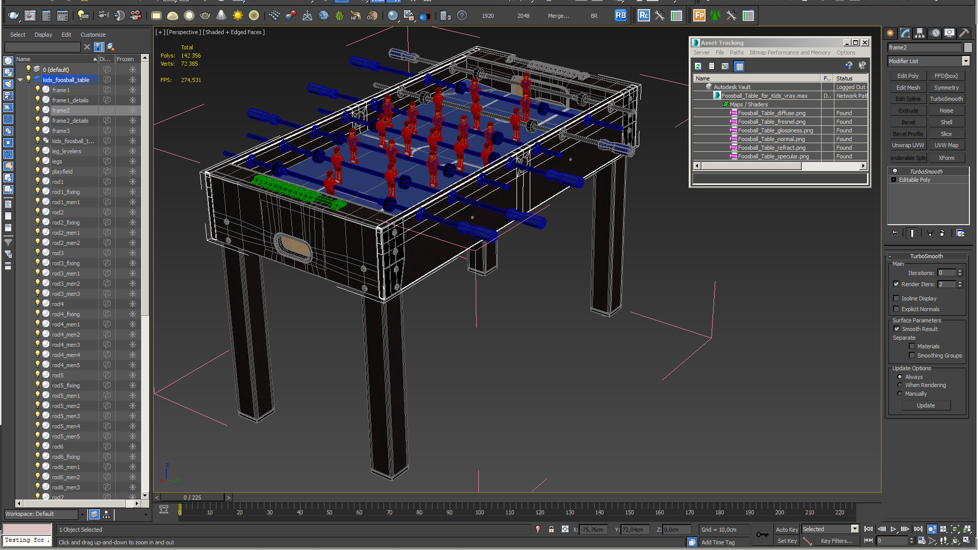 3D Foosball Table for Kids model