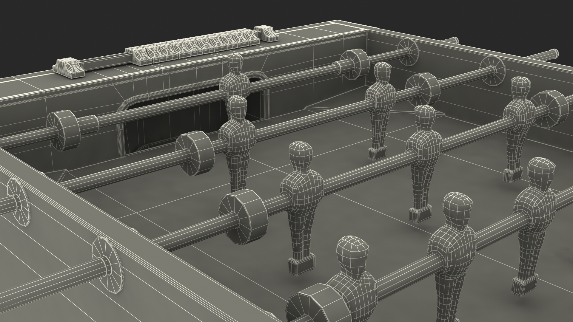 3D Foosball Table for Kids model