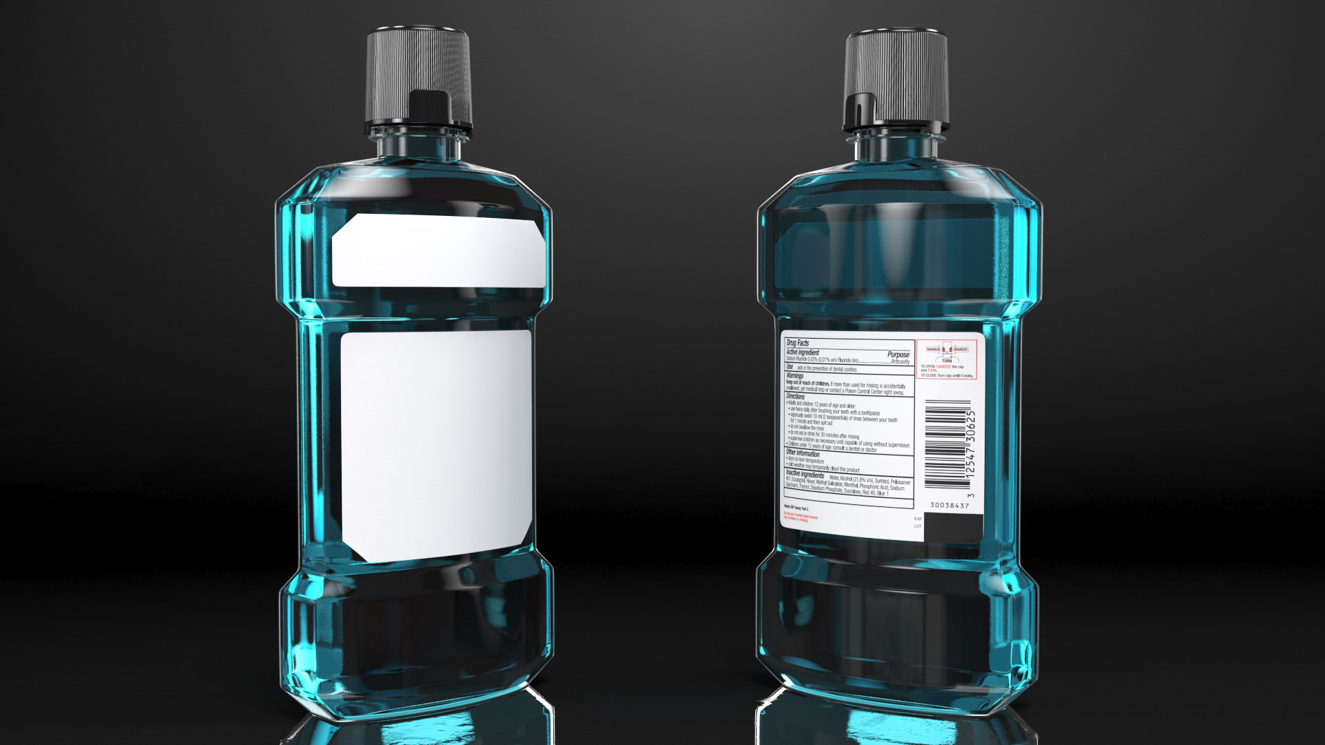 3D Anticavity Mouthwash 250ml Bottle model