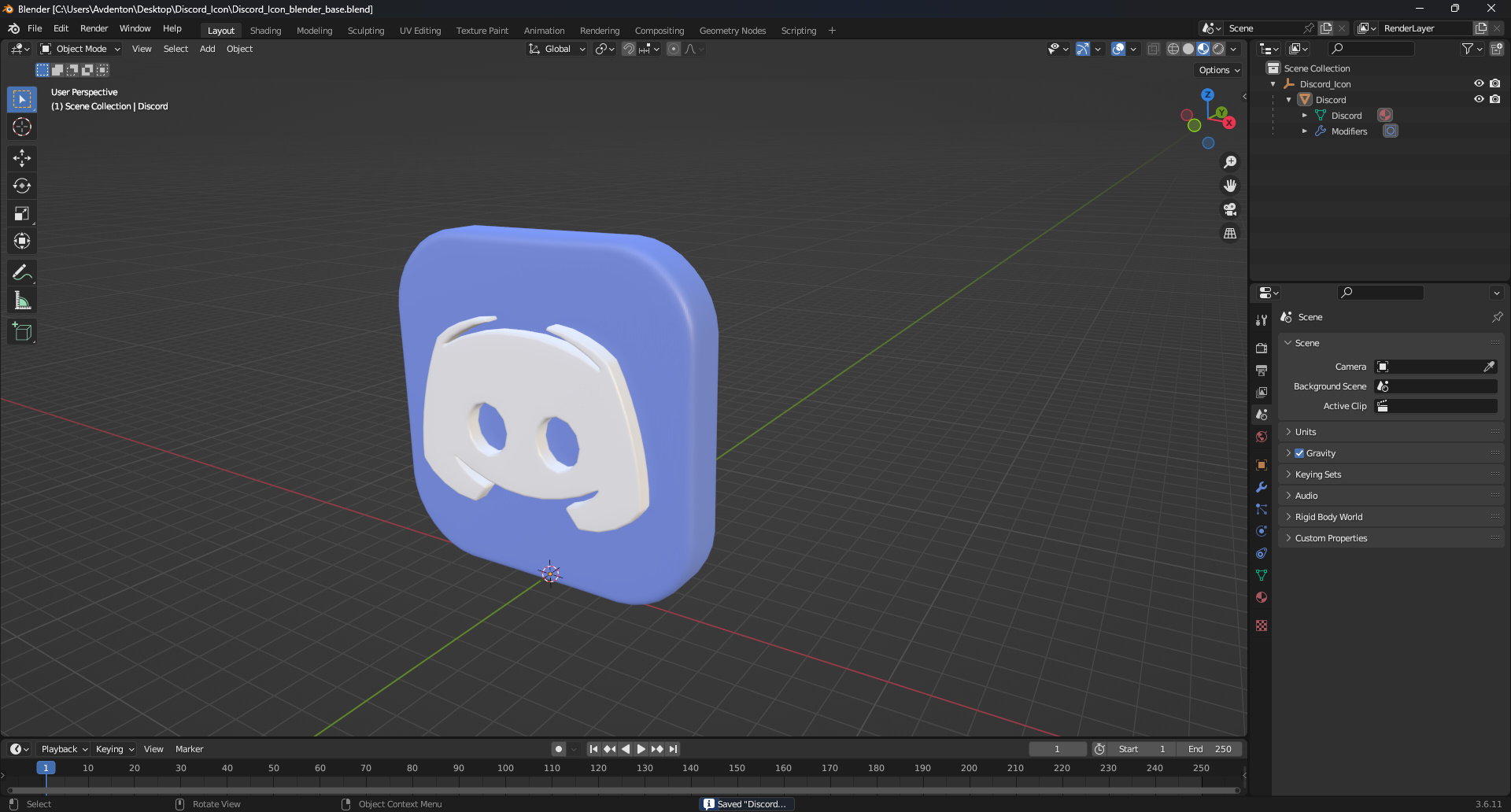Discord Icon 3D