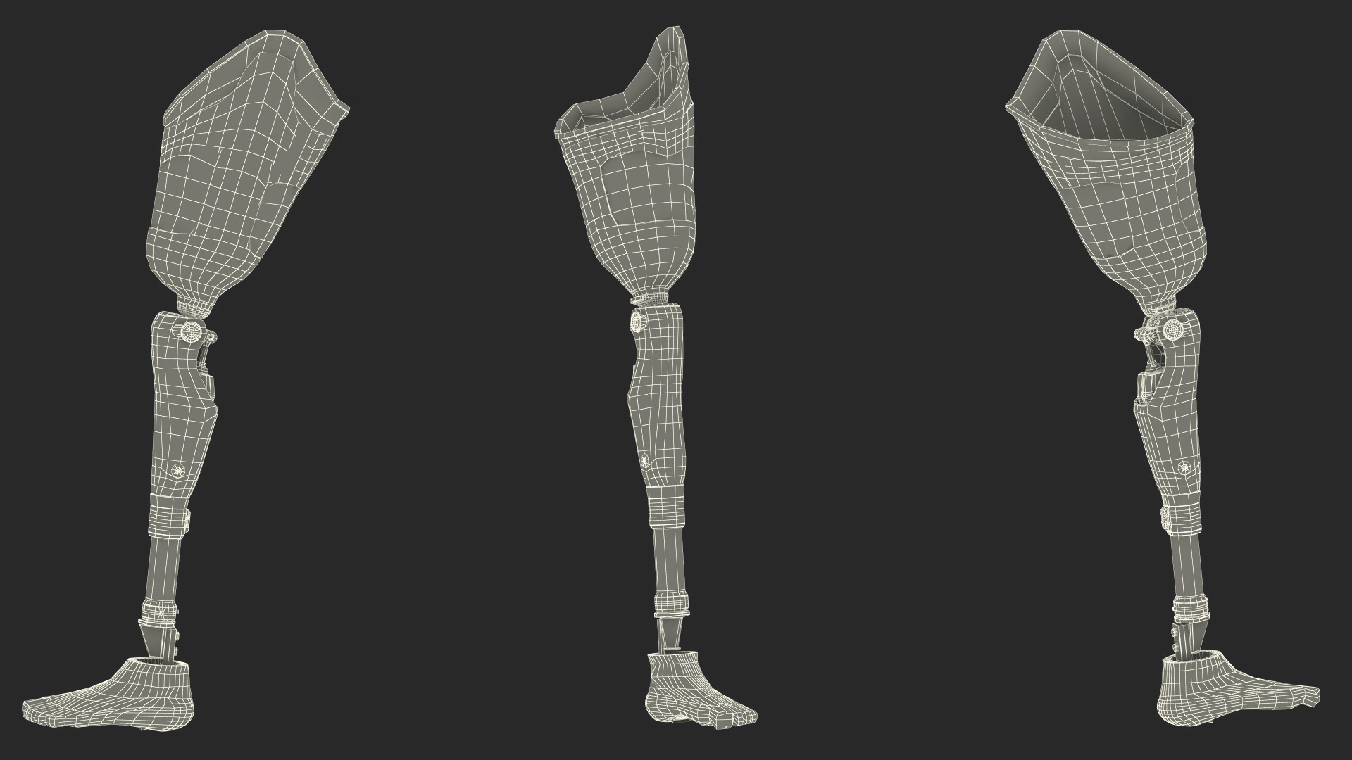 Man with Prosthetic Leg Rigged for Cinema 4D 3D model
