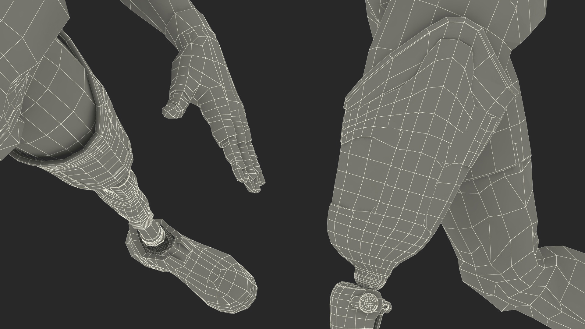 Man with Prosthetic Leg Rigged for Cinema 4D 3D model