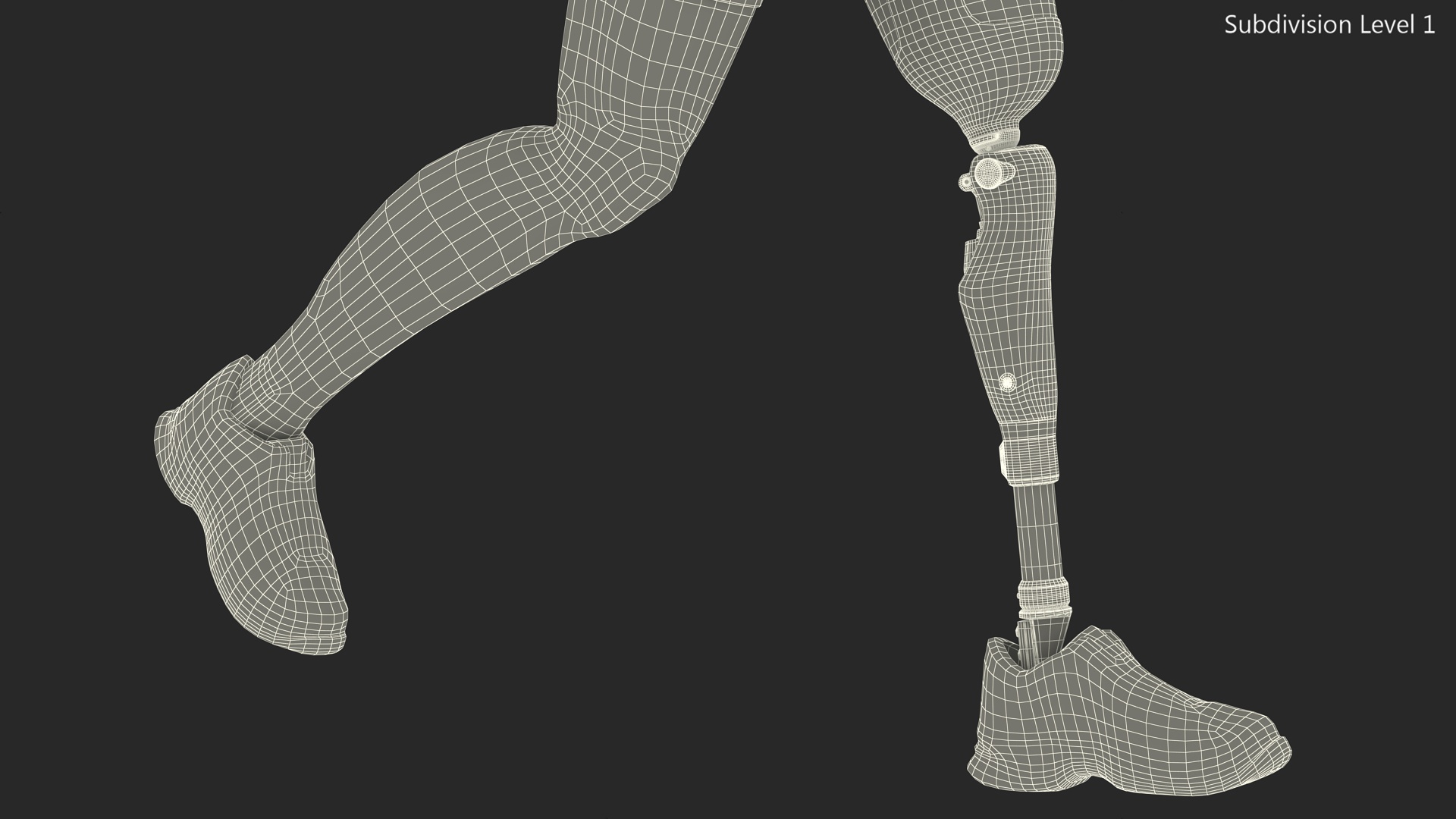 Man with Prosthetic Leg Rigged for Cinema 4D 3D model