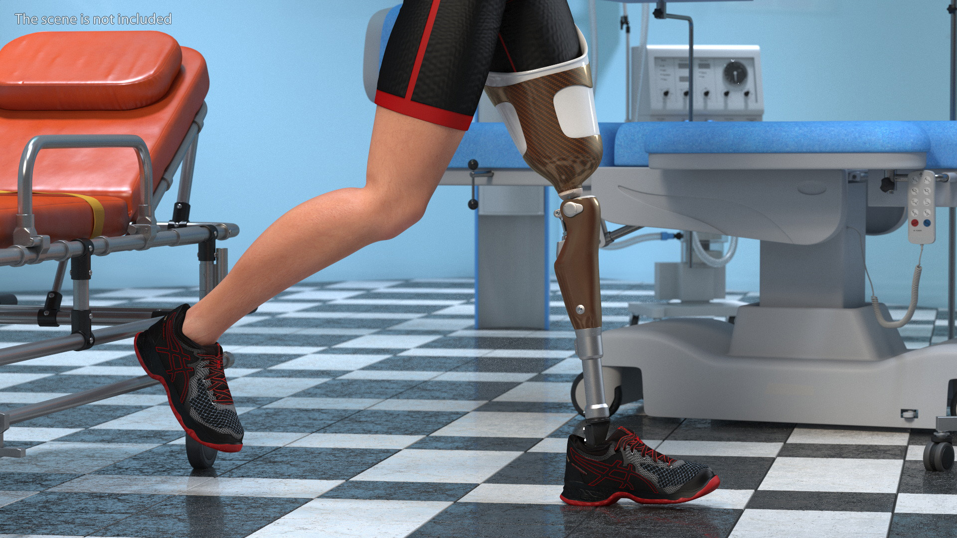 Man with Prosthetic Leg Rigged for Cinema 4D 3D model