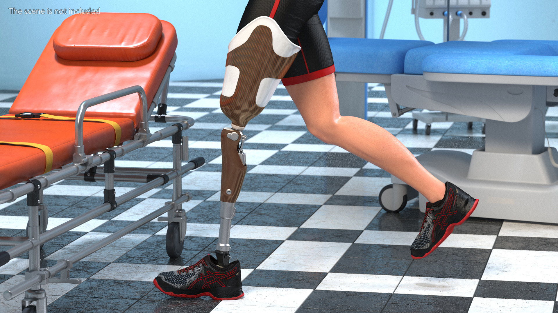 Man with Prosthetic Leg Rigged for Cinema 4D 3D model