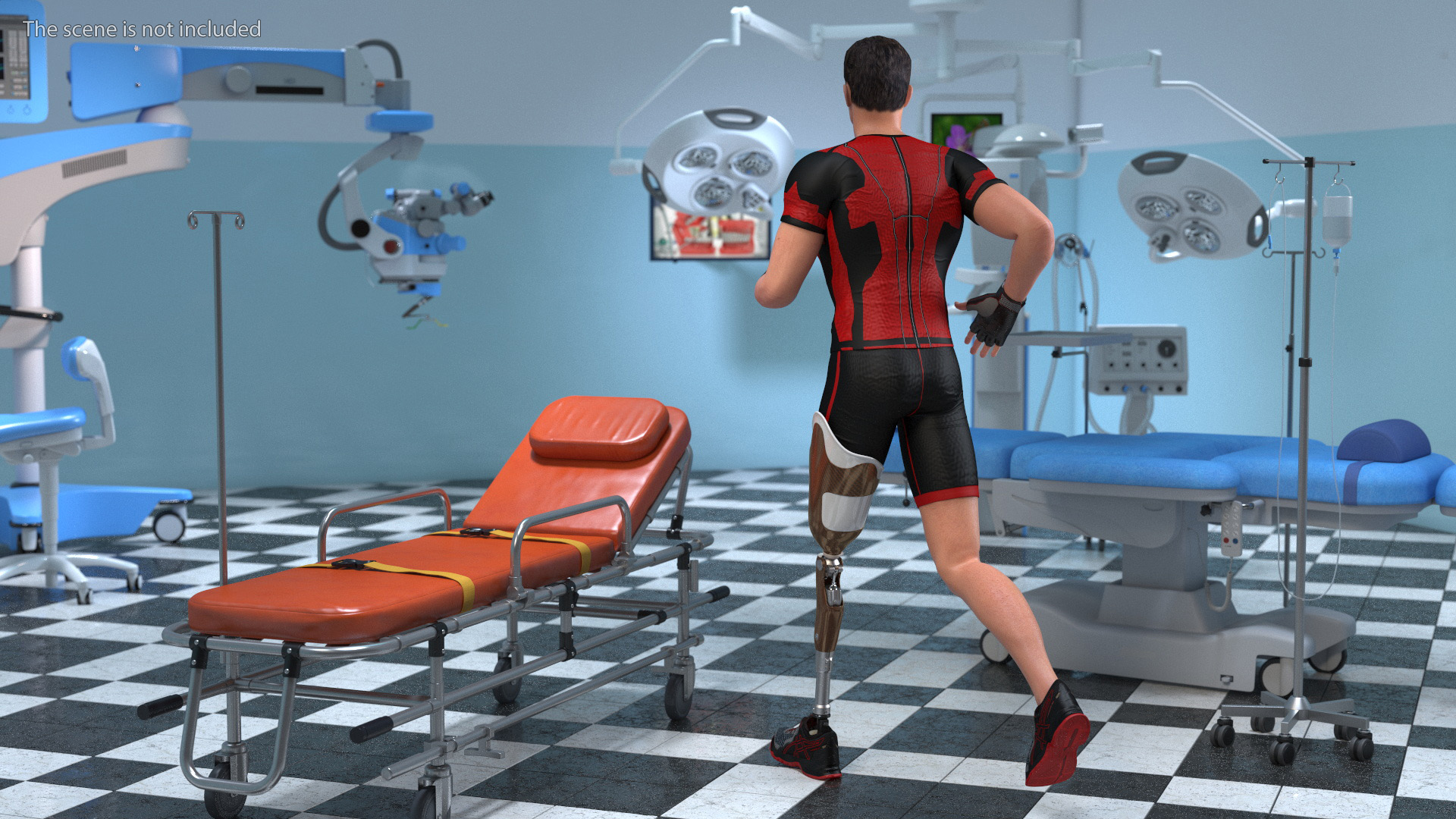 Man with Prosthetic Leg Rigged for Cinema 4D 3D model