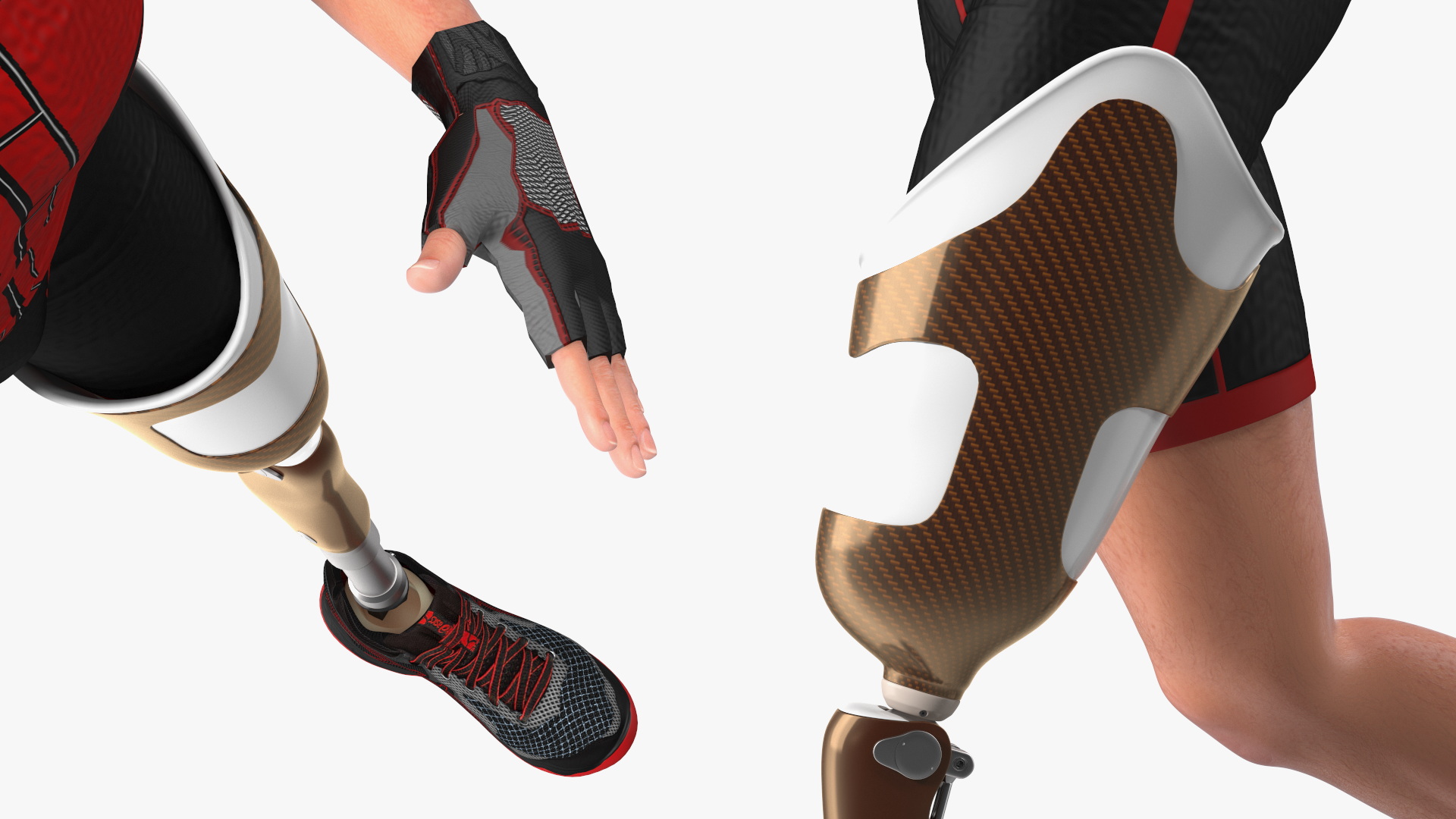 Man with Prosthetic Leg Rigged for Cinema 4D 3D model