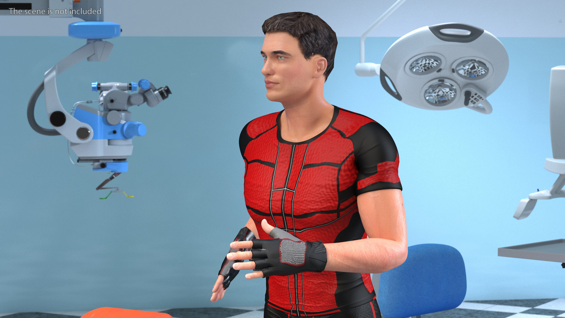 Man with Prosthetic Leg Rigged for Cinema 4D 3D model