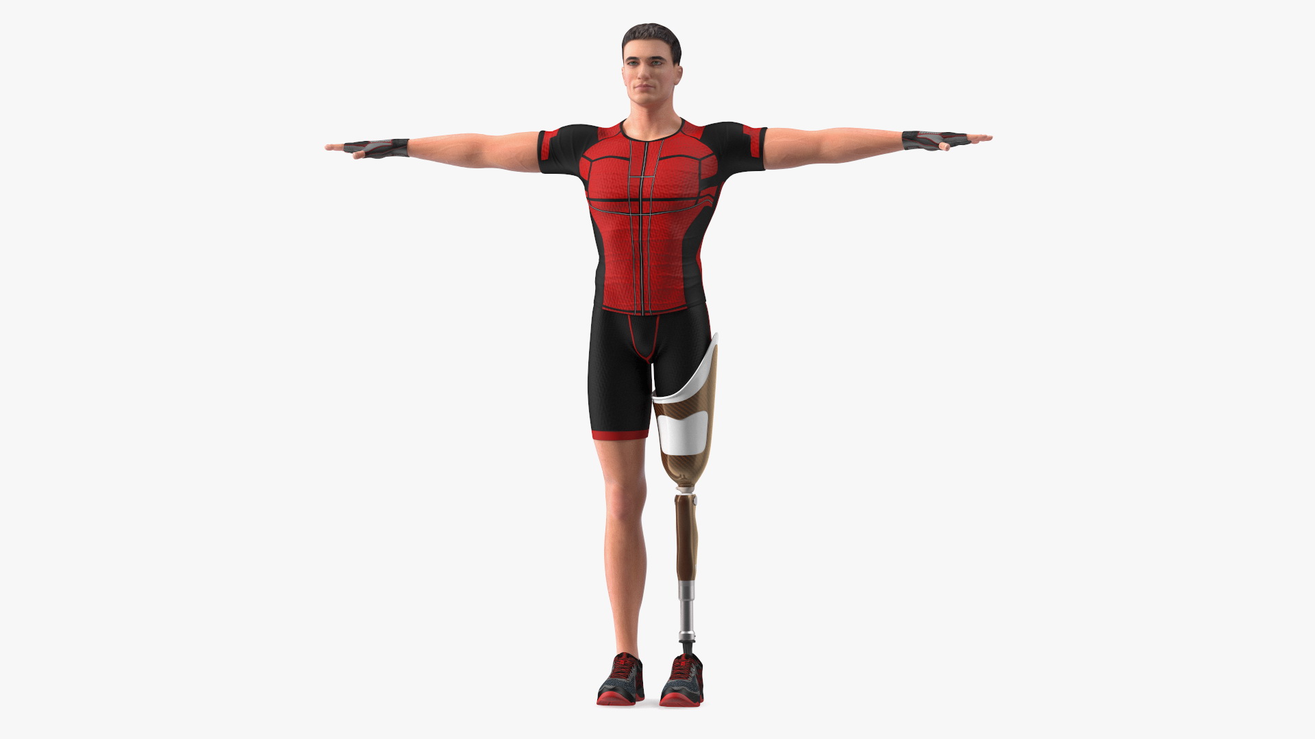 Man with Prosthetic Leg Rigged for Cinema 4D 3D model