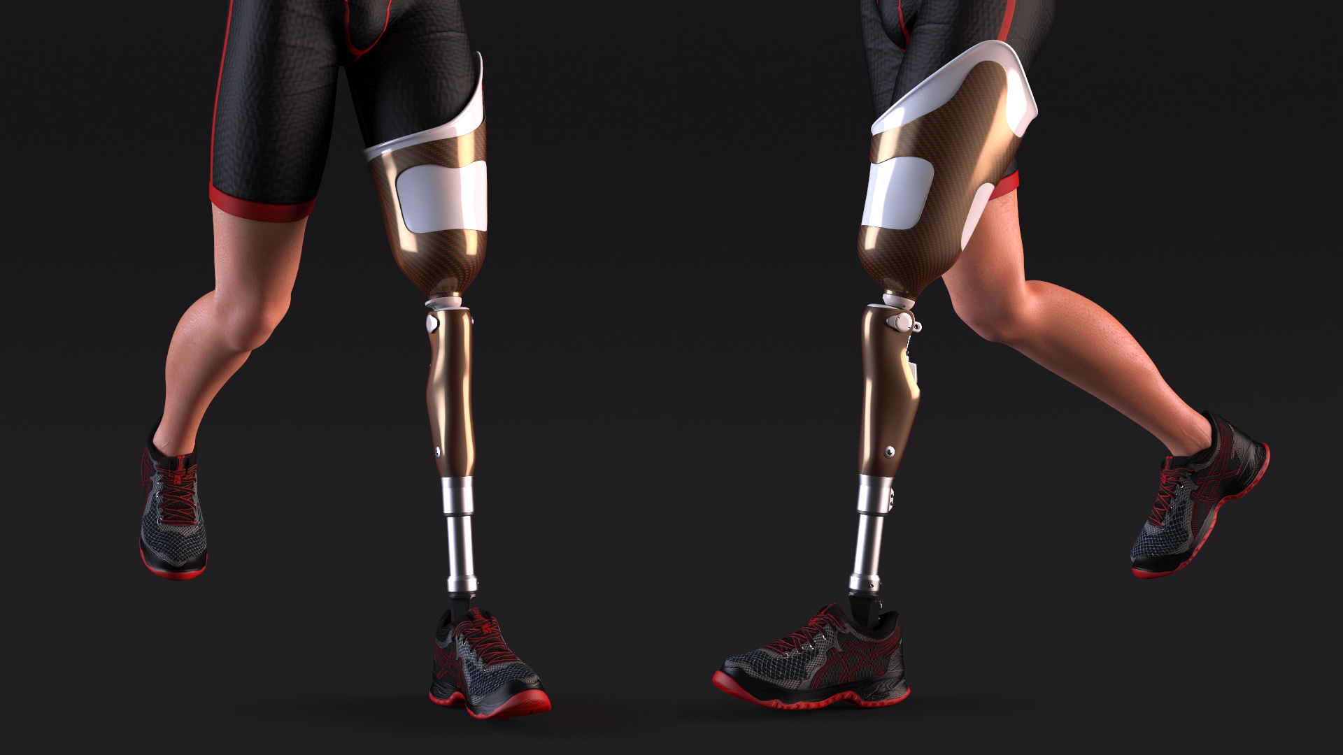 Man with Prosthetic Leg Rigged for Cinema 4D 3D model