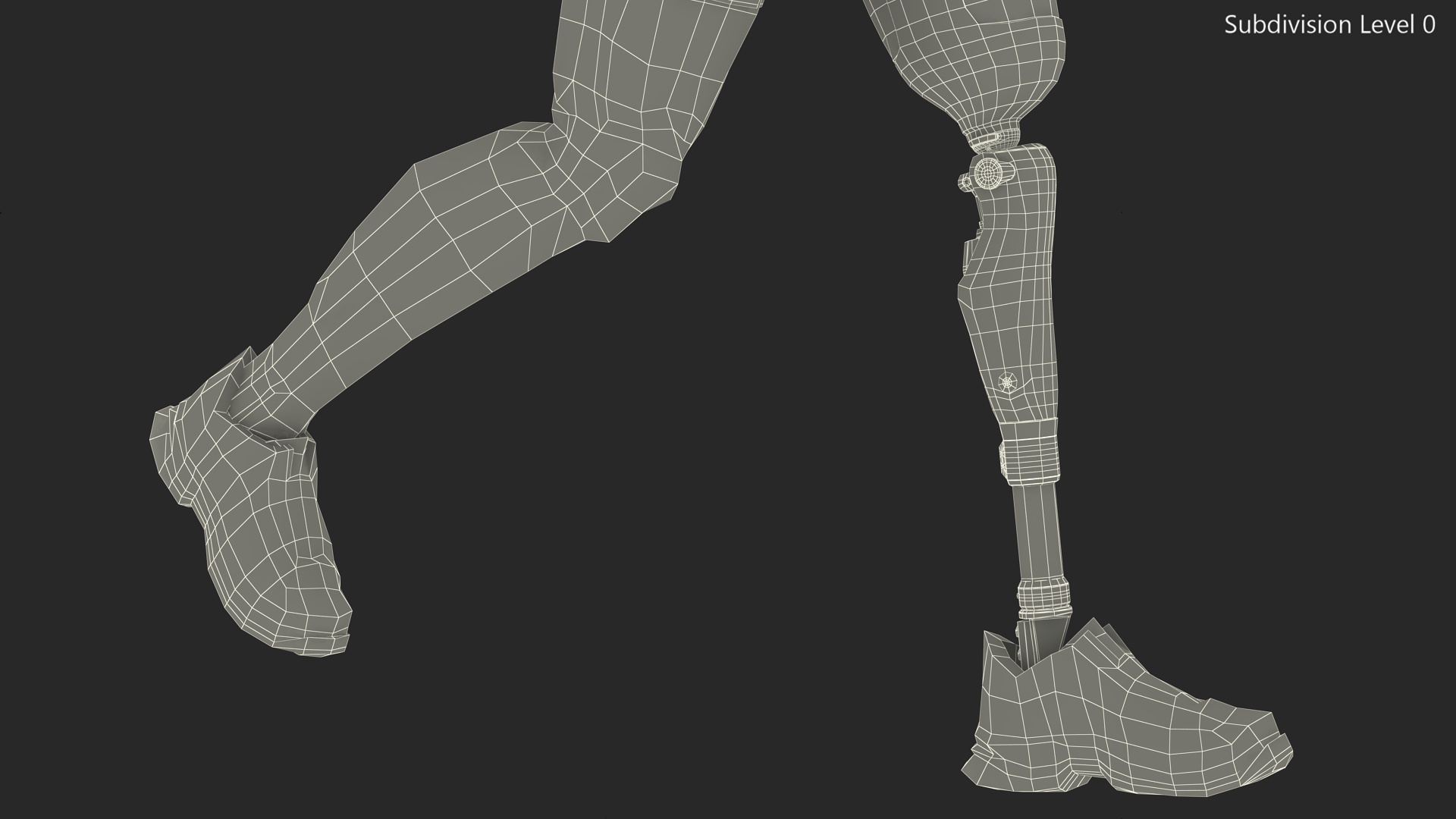 Man with Prosthetic Leg Rigged for Cinema 4D 3D model