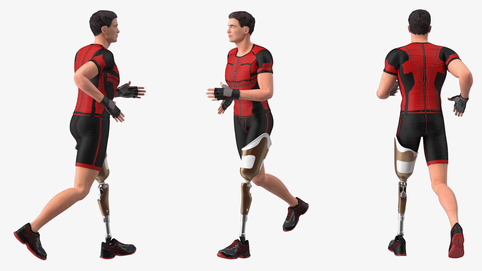 Man with Prosthetic Leg Rigged for Cinema 4D 3D model