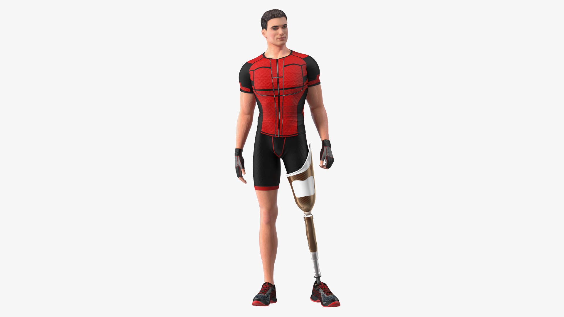 Man with Prosthetic Leg Rigged for Cinema 4D 3D model