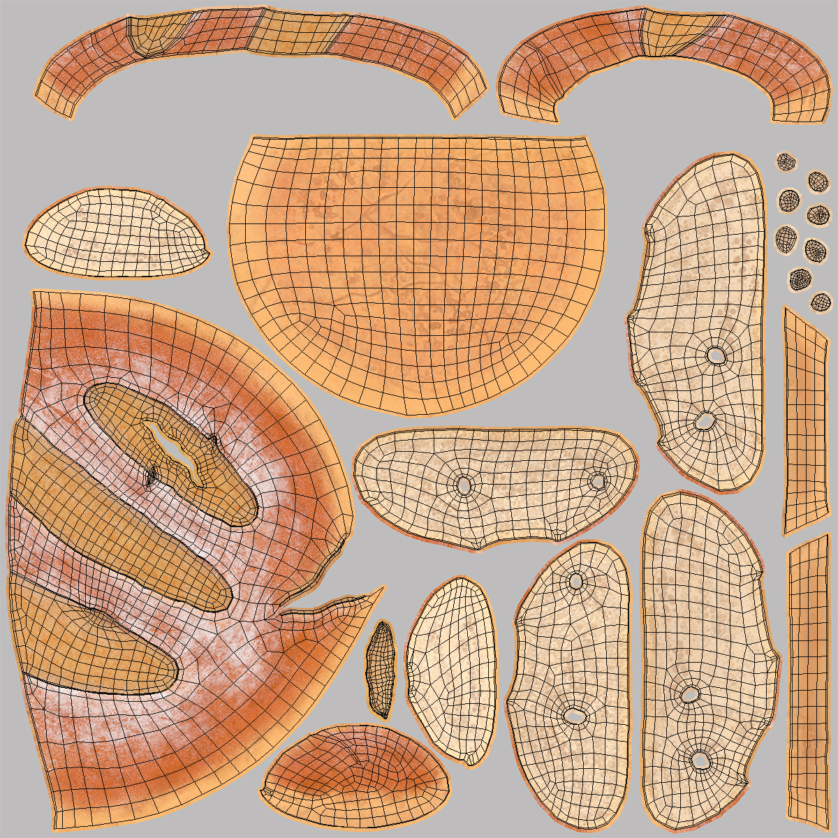 3D Round Loaf of Bread with Sliced Pieces model