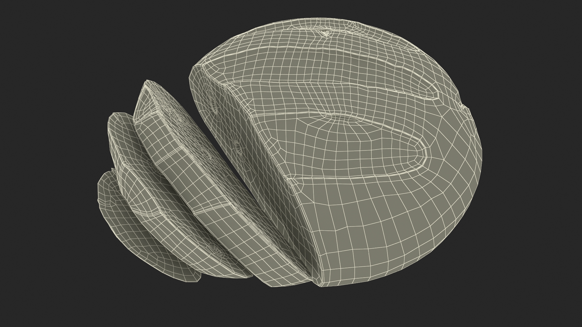 3D Round Loaf of Bread with Sliced Pieces model