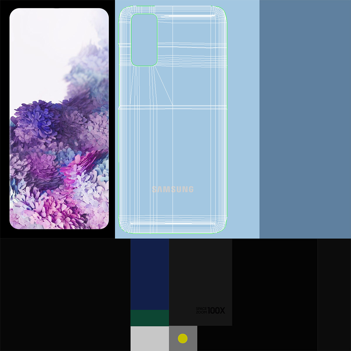 3D model Galaxy S20 Blue