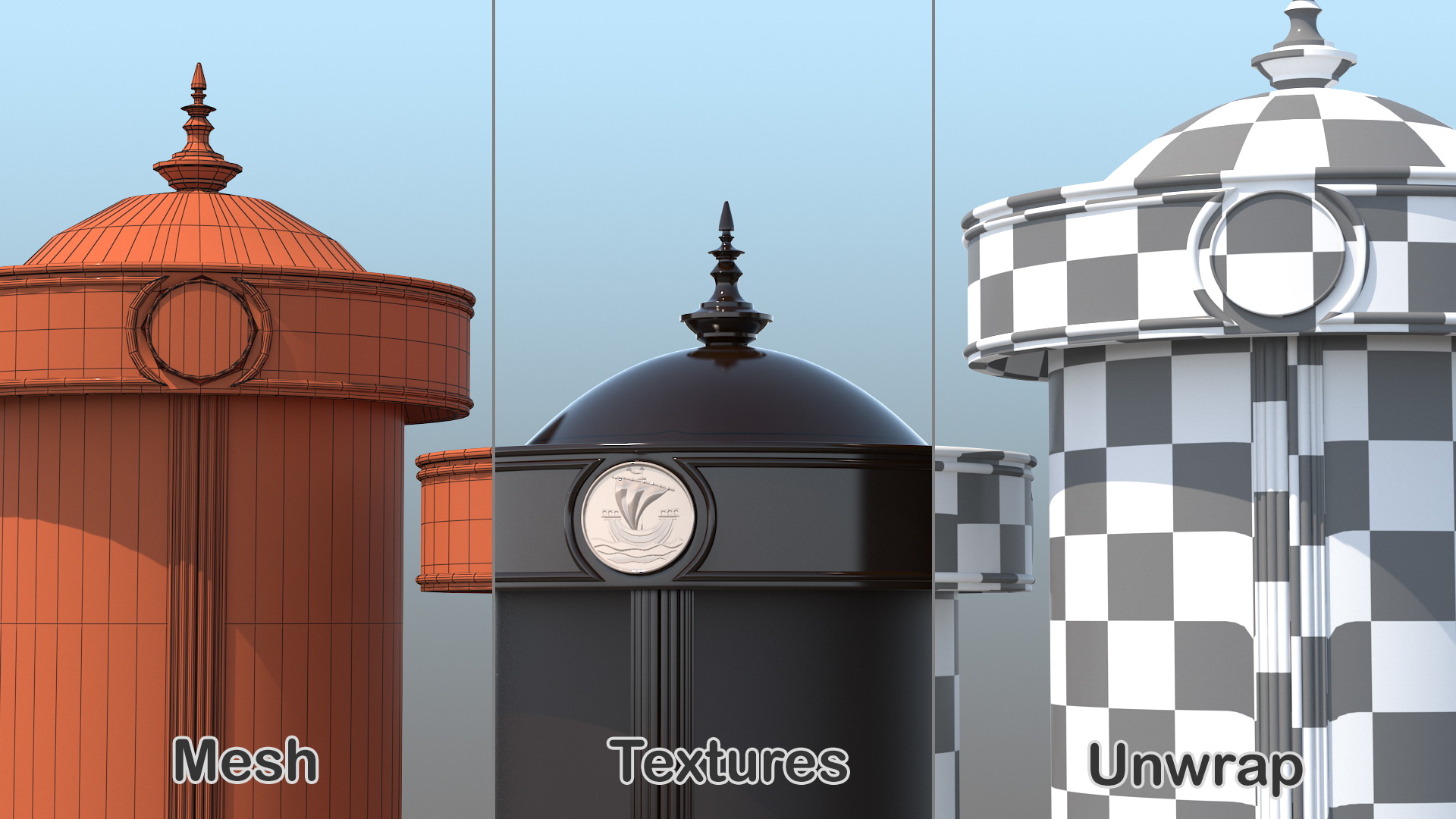 3D Vintage Advertising Column