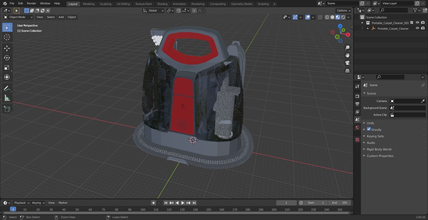 3D Portable Carpet Cleaner model