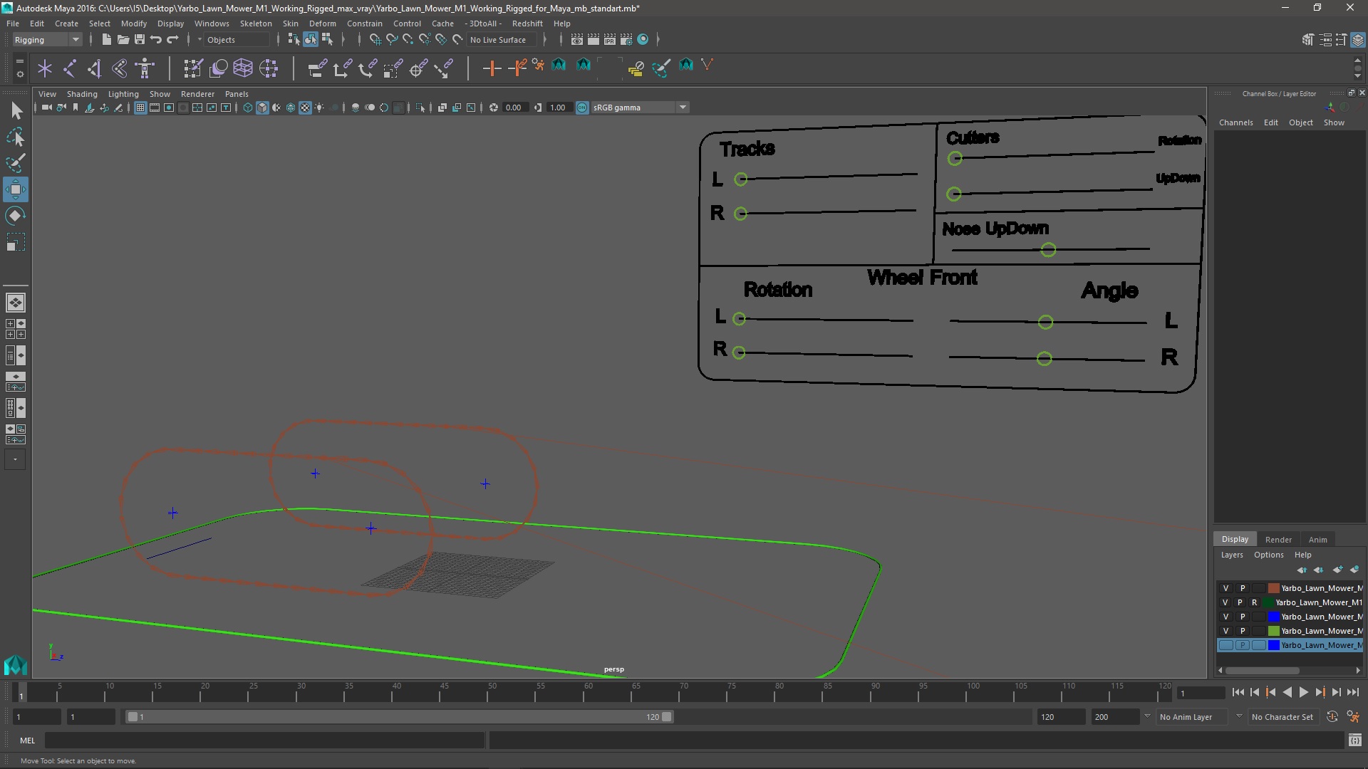 3D Yarbo Lawn Mower M1 Working Rigged for Maya model