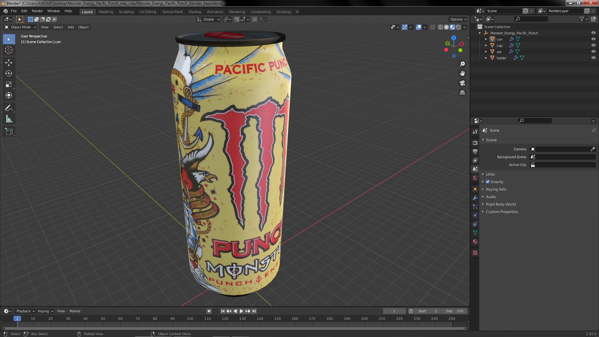 3D Monster Energy Pacific Punch model