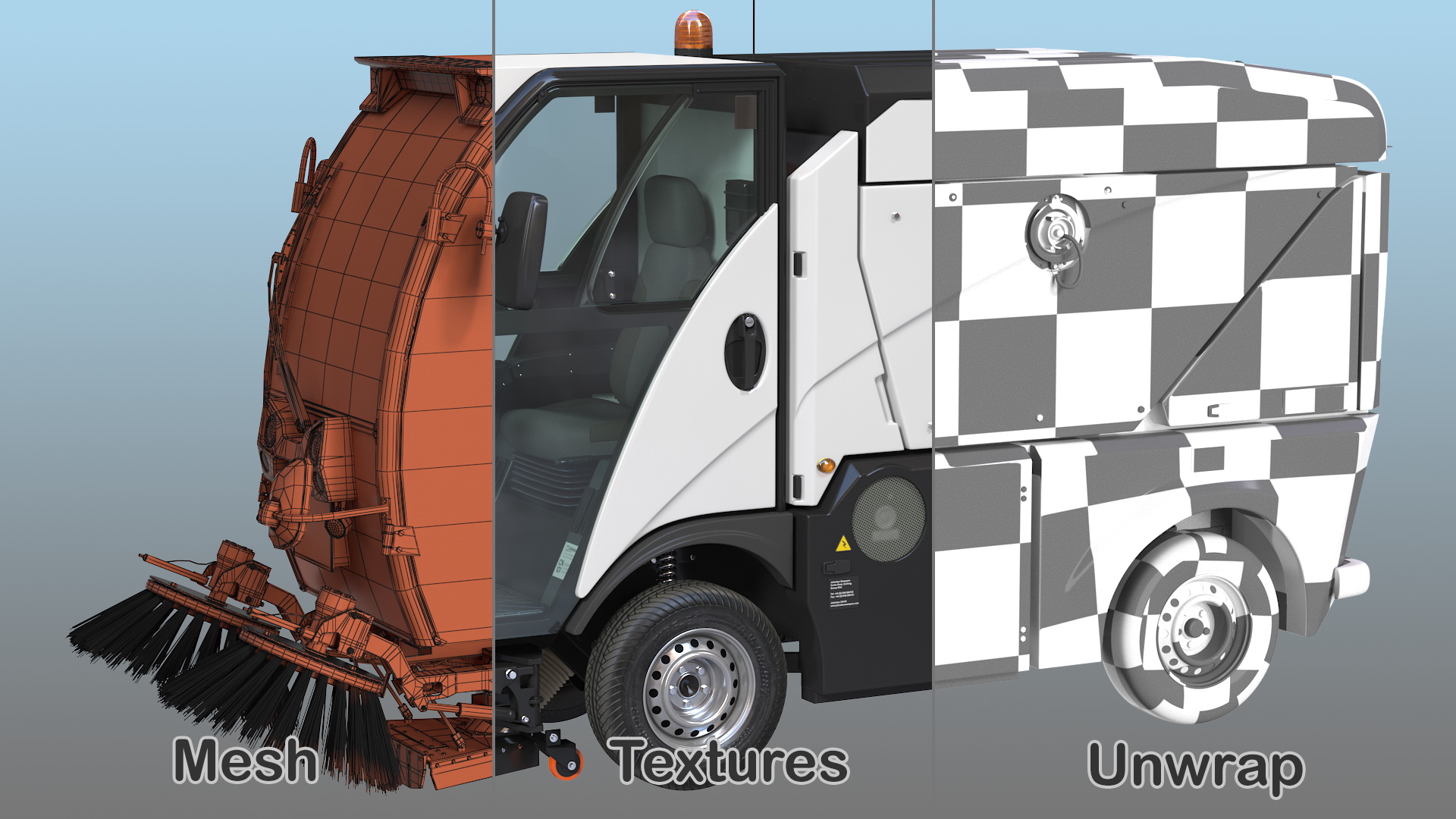 3D model Johnston CN101 Compact Road Sweeper