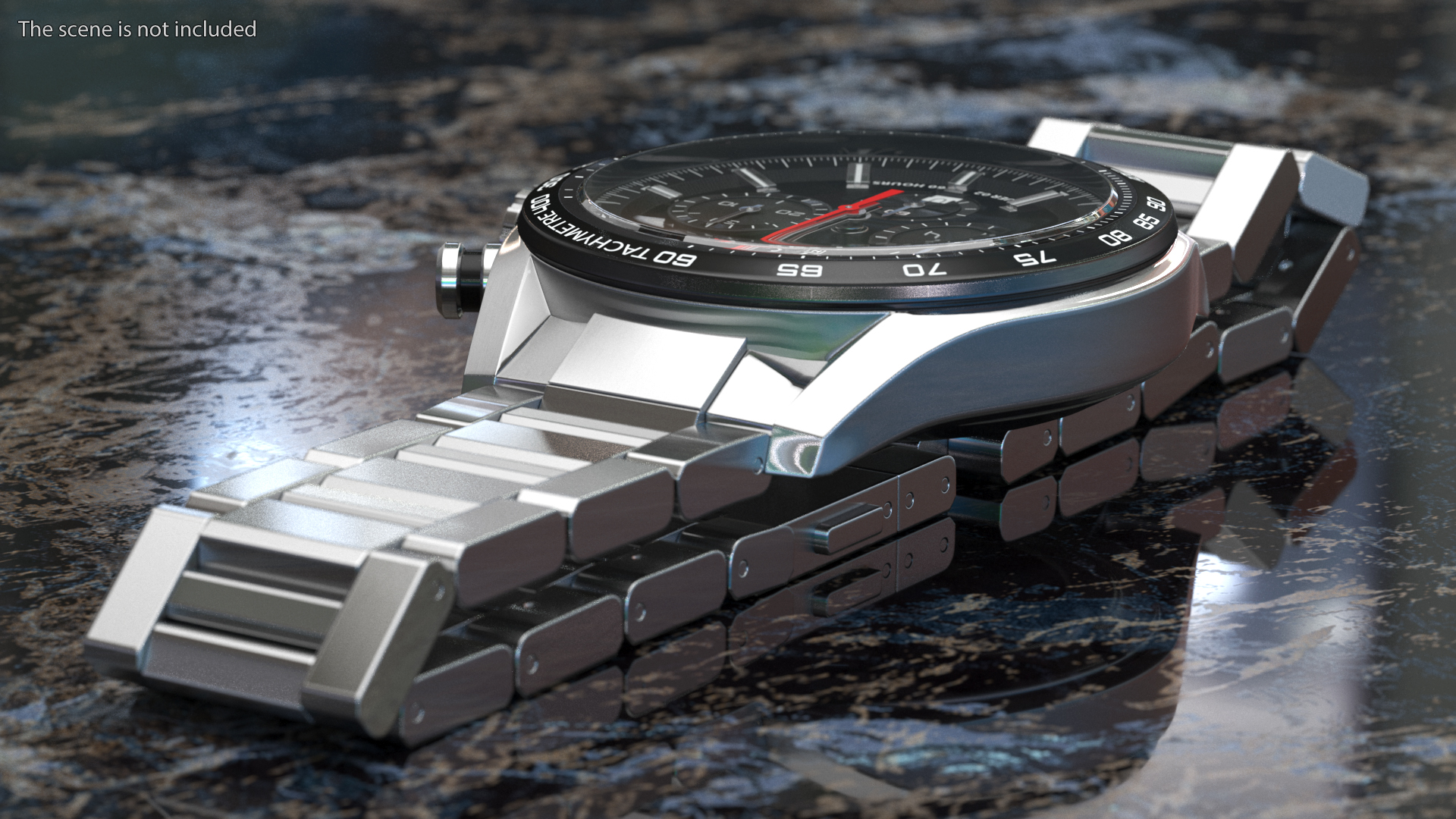 Tag Heuer Carrera Dial Black Open Strap 3D model