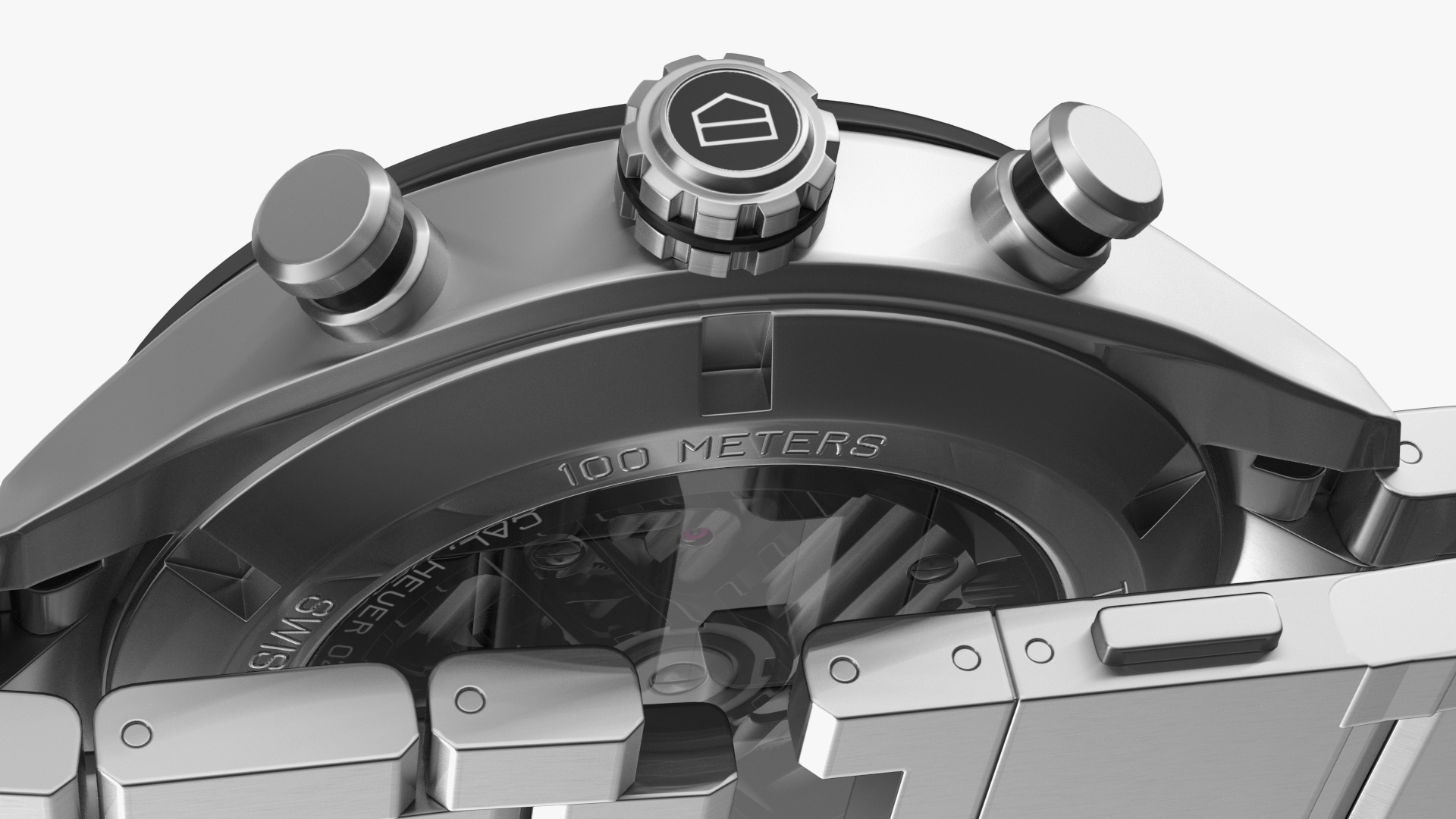Tag Heuer Carrera Dial Black Open Strap 3D model