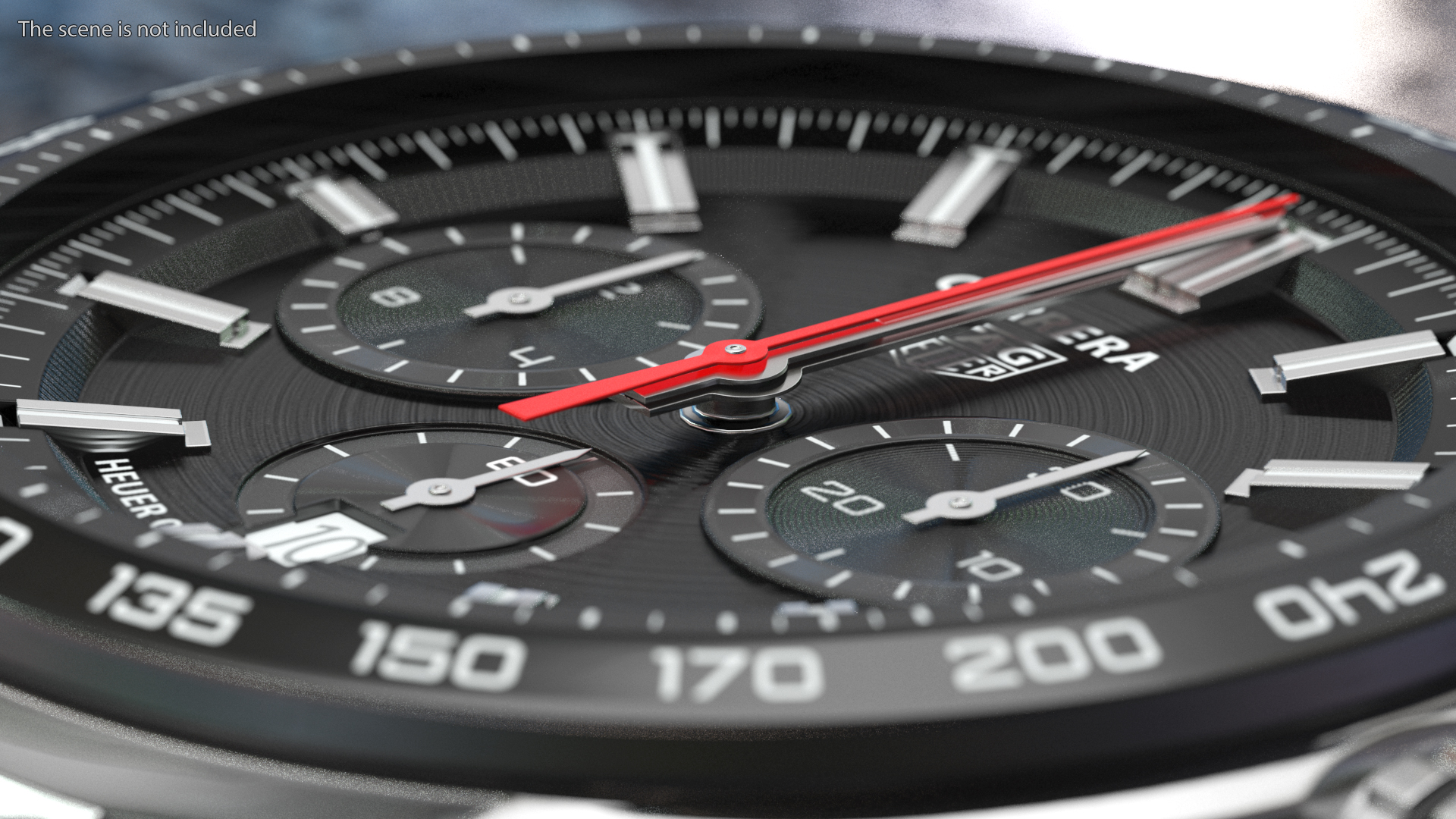 Tag Heuer Carrera Dial Black Open Strap 3D model