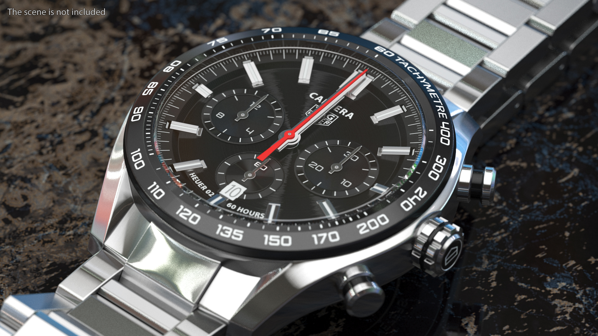 Tag Heuer Carrera Dial Black Open Strap 3D model