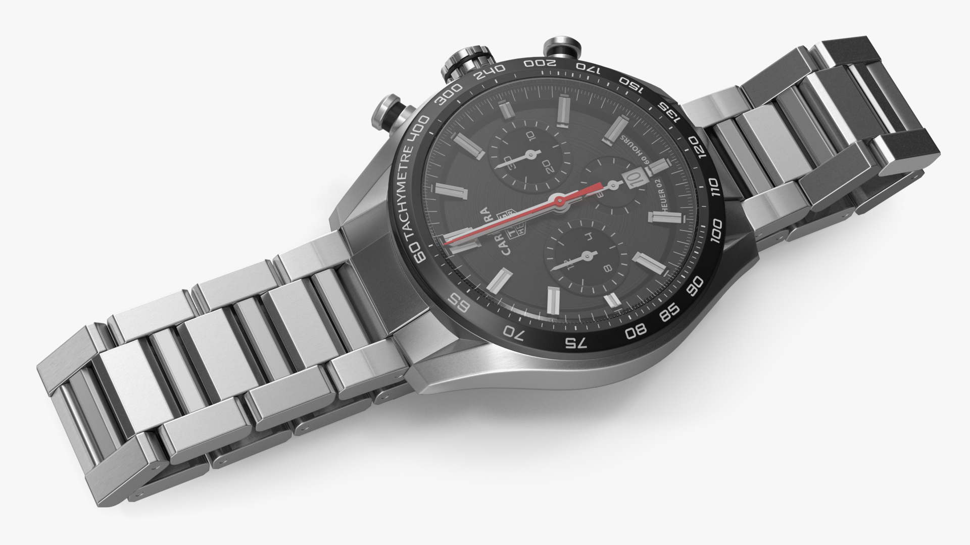 Tag Heuer Carrera Dial Black Open Strap 3D model