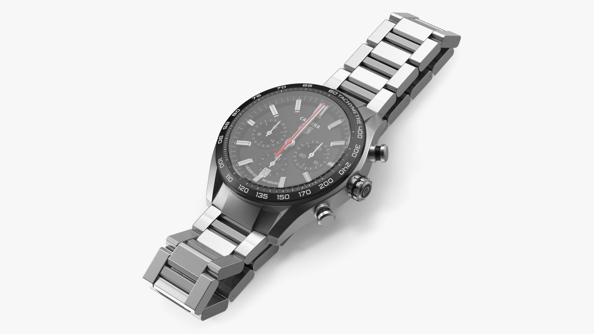 Tag Heuer Carrera Dial Black Open Strap 3D model