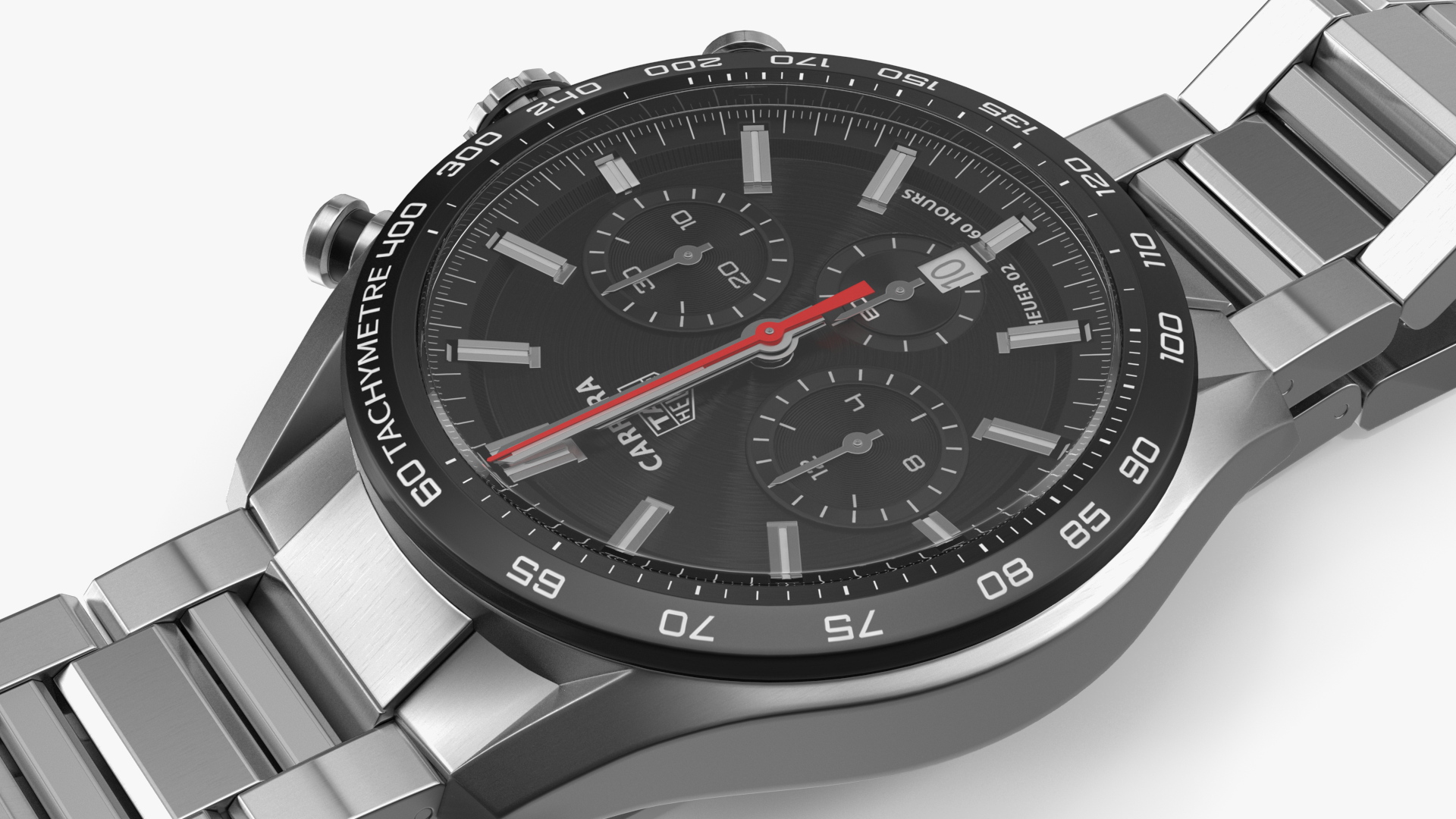 Tag Heuer Carrera Dial Black Open Strap 3D model