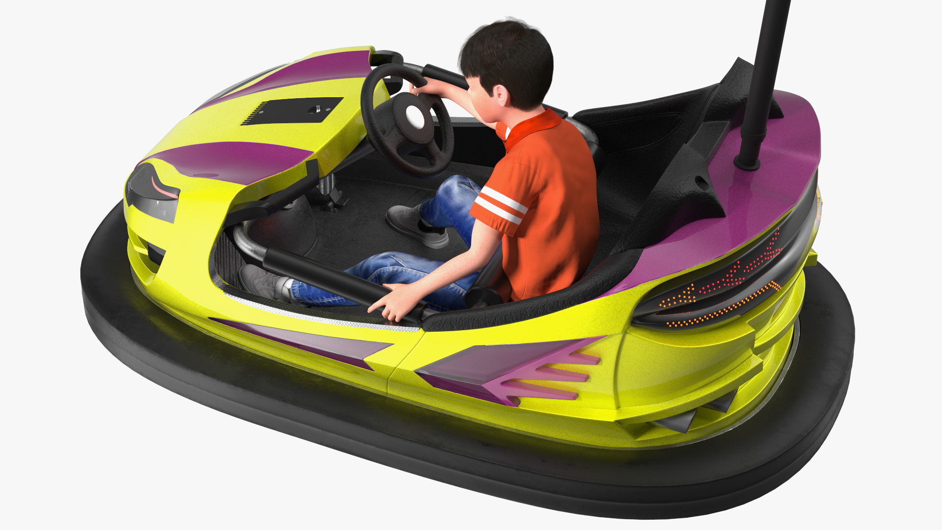 3D Boy with Bumper Car Fur model