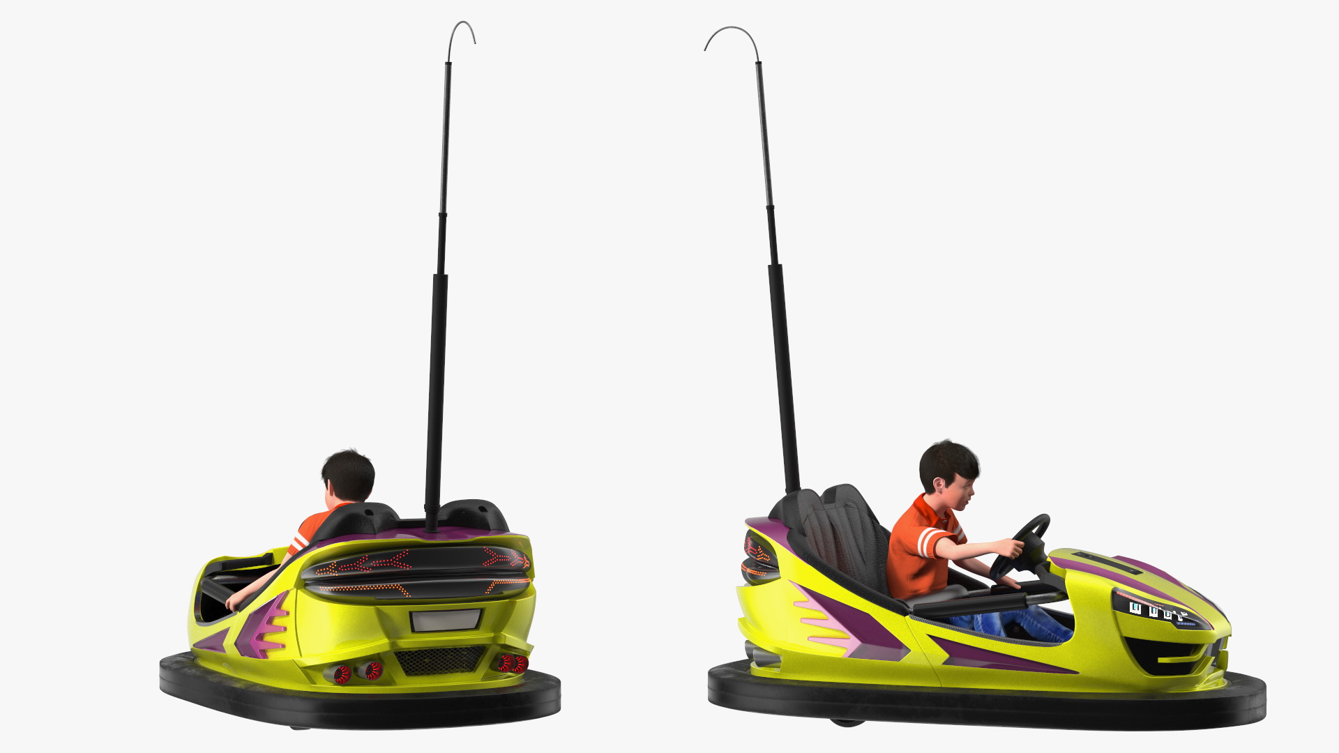 3D Boy with Bumper Car Fur model